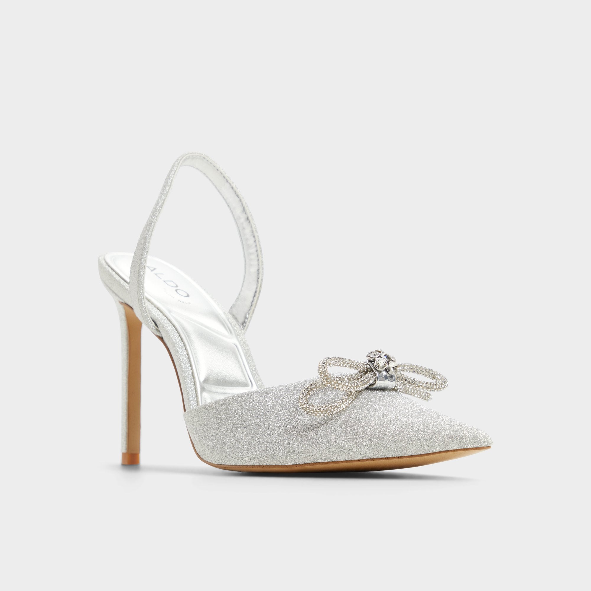 Aldo | Addie Silver Women's Slingbacks - Slingback heel, Stiletto heel
