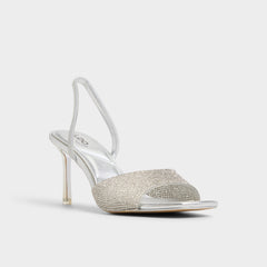 Aldo | Andyana Silver Women's Strappy sandals - Slingback heeled sandal, Stiletto heel