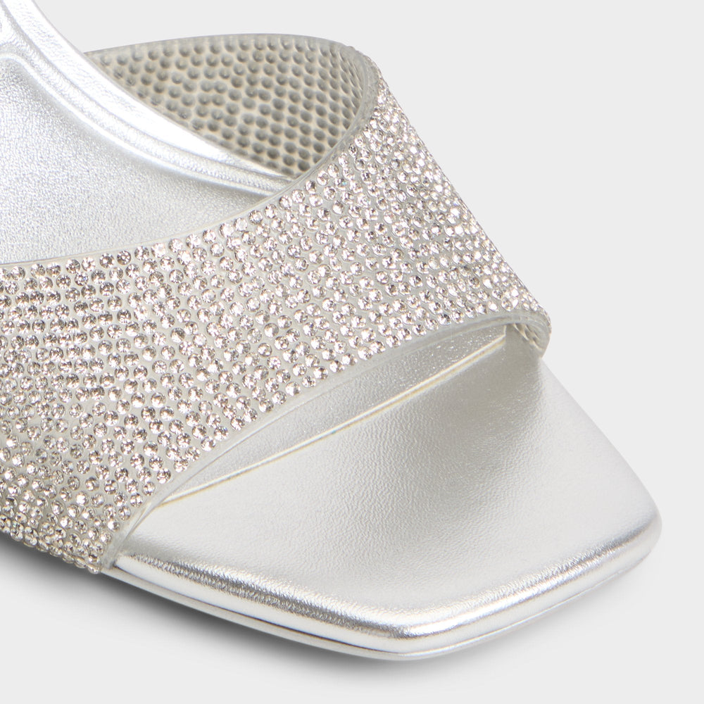 Aldo | Andyana Silver Women's Strappy sandals - Slingback heeled sandal, Stiletto heel