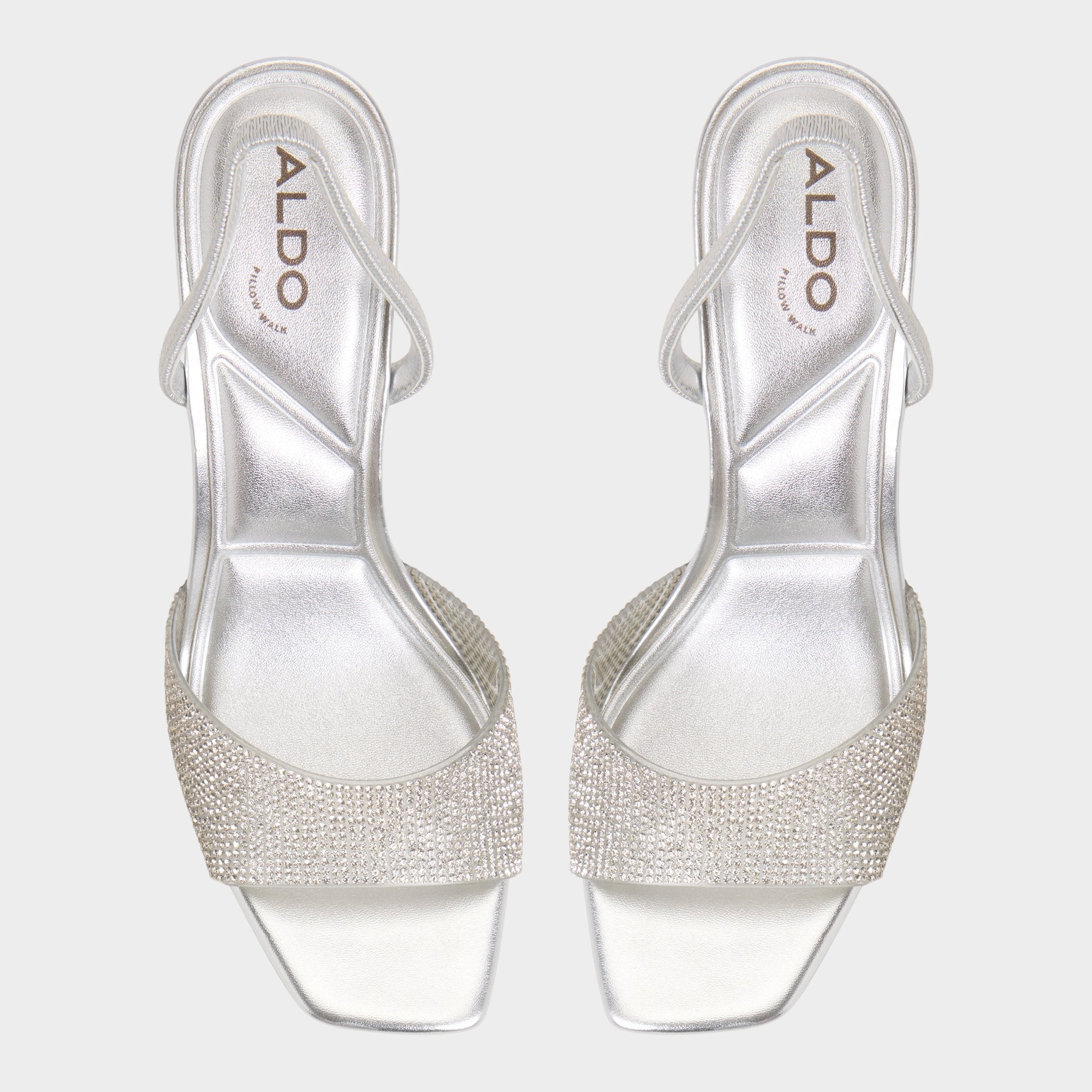 Aldo | Andyana Silver Women's Strappy sandals - Slingback heeled sandal, Stiletto heel