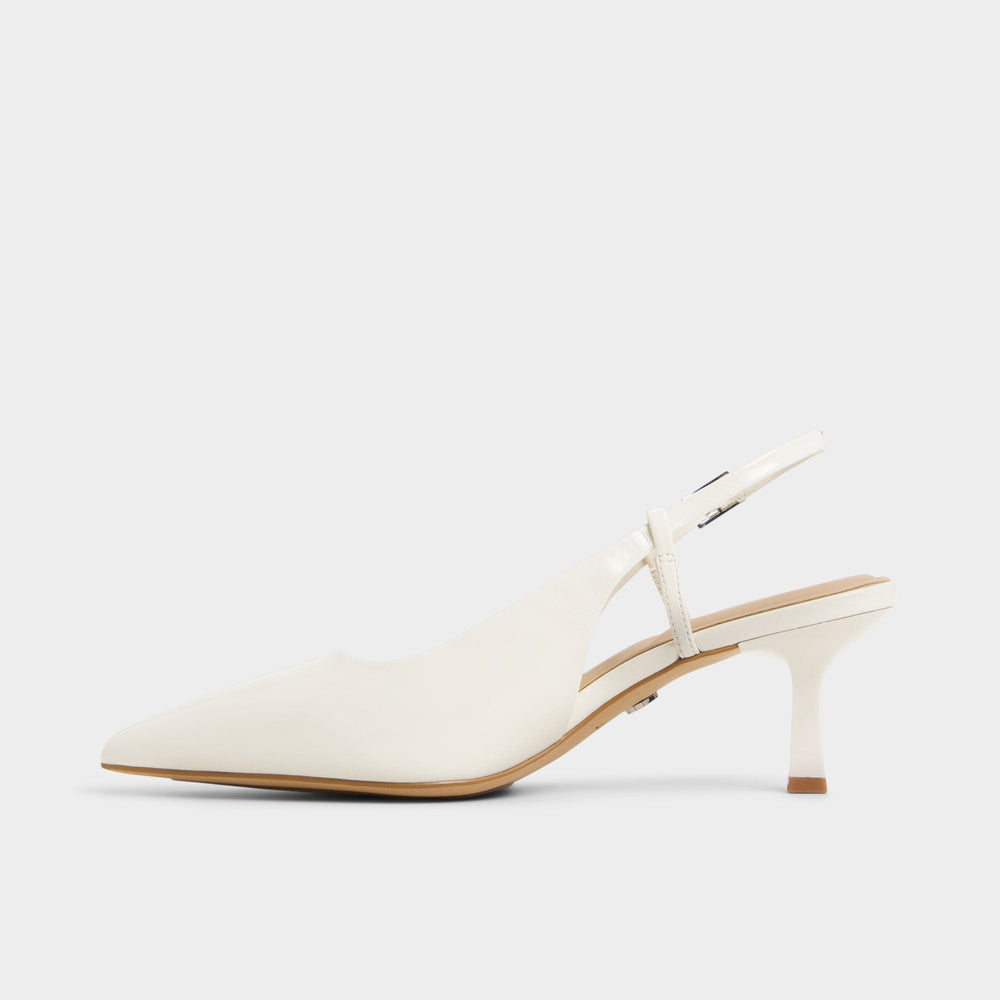 Aldo | Adan in White Bone - Slingback heel, Kitten heel