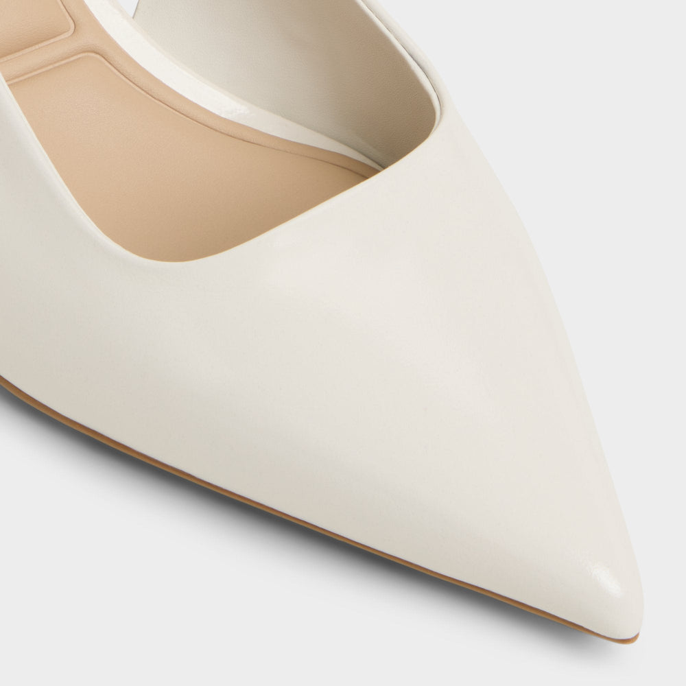 Aldo | Adan in White Bone - Slingback heel, Kitten heel