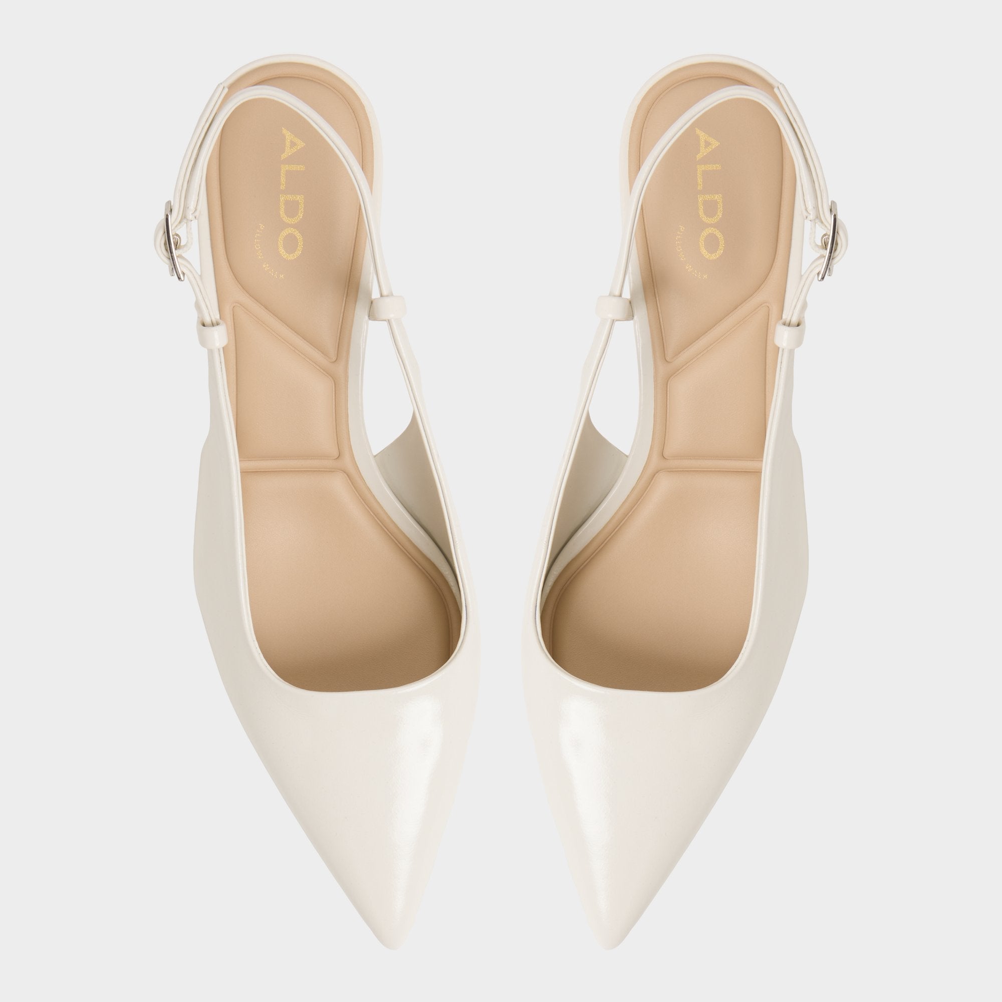 Aldo | Adan in White Bone - Slingback heel, Kitten heel