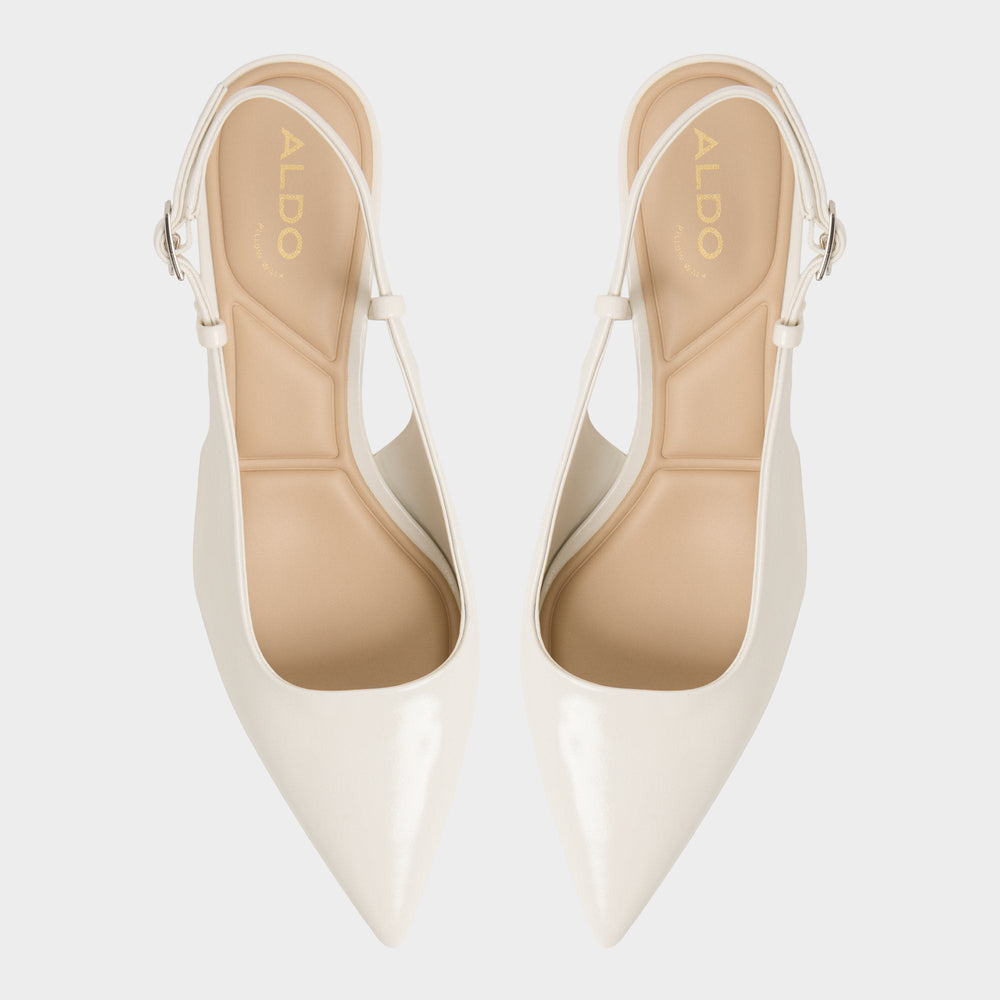Aldo | Adan in White Bone - Slingback heel, Kitten heel