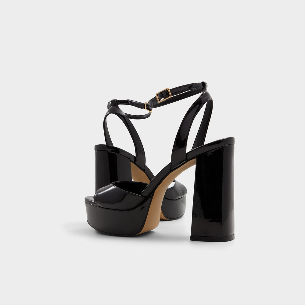 Aldo | Valoria Black Women's Platform sandals - Strappy heeled sandal, Platform