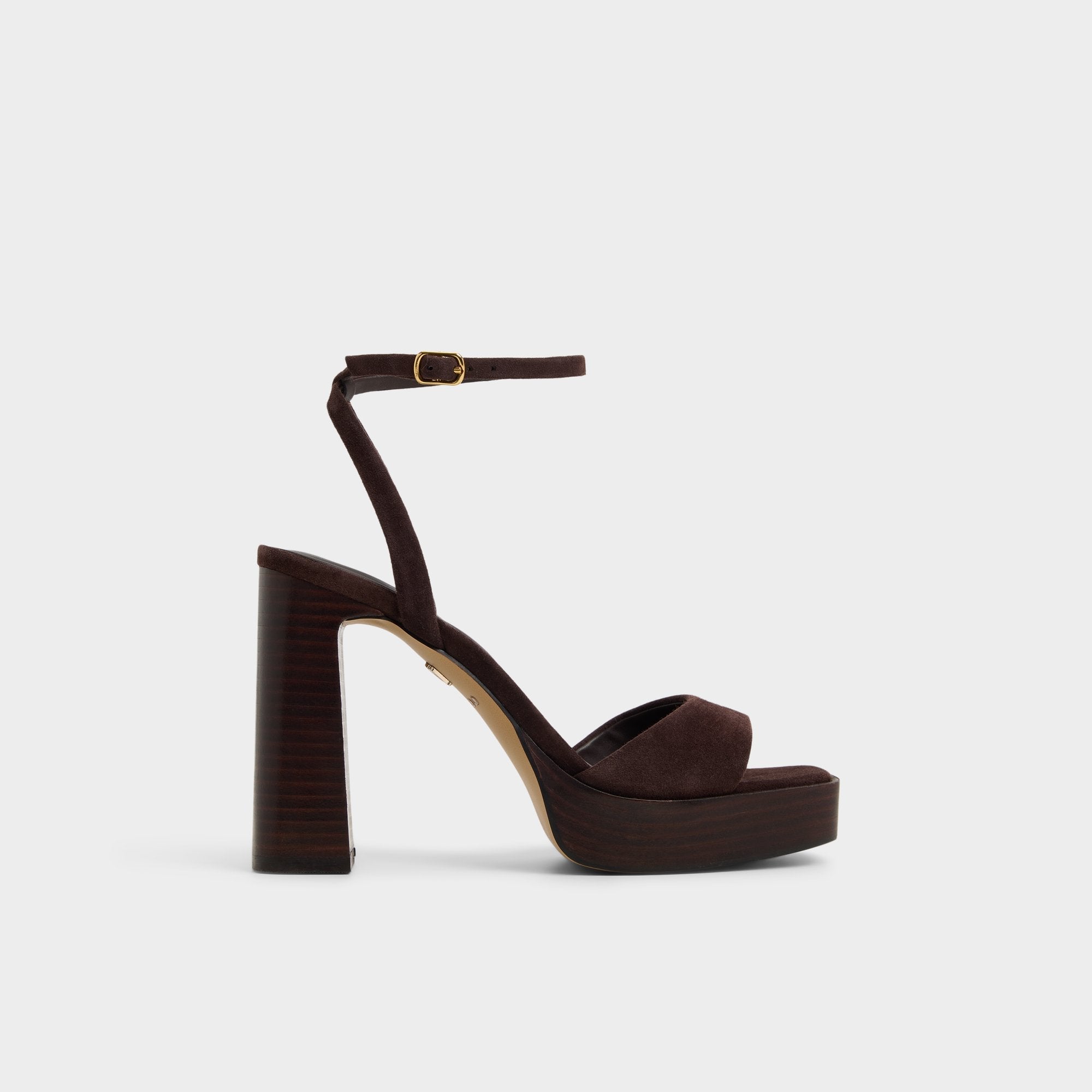 Aldo | Lothon Dark Brown Women's Platform sandals - Strappy heeled sandal, Platform