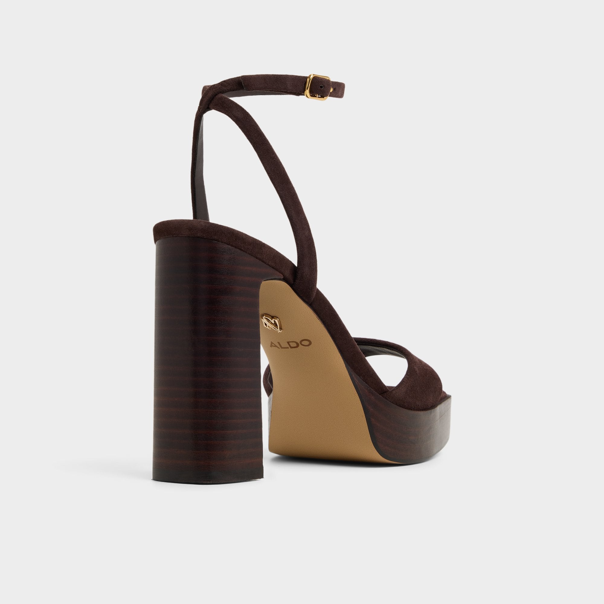Aldo | Lothon Dark Brown Women's Platform sandals - Strappy heeled sandal, Platform