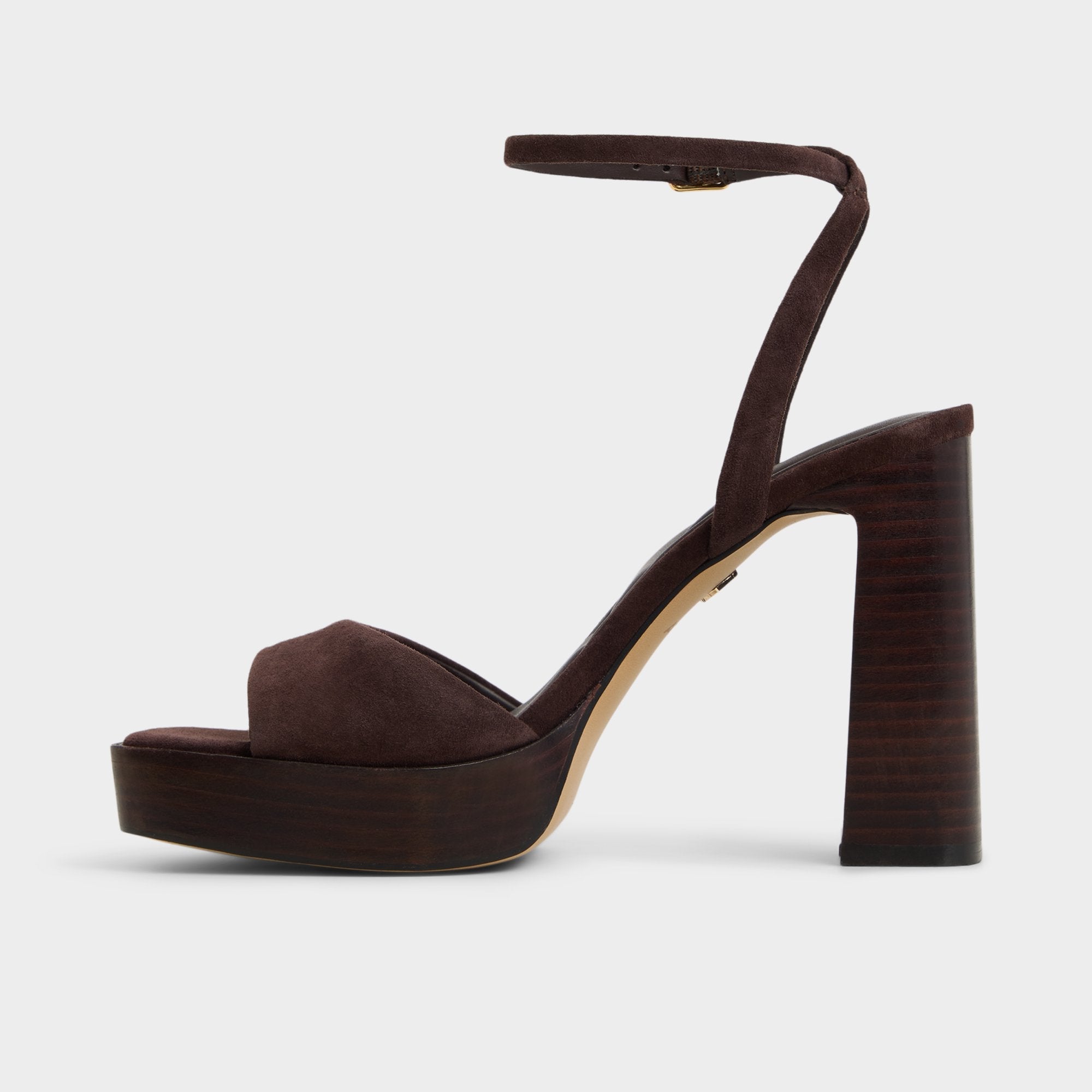 Aldo | Lothon Dark Brown Women's Platform sandals - Strappy heeled sandal, Platform