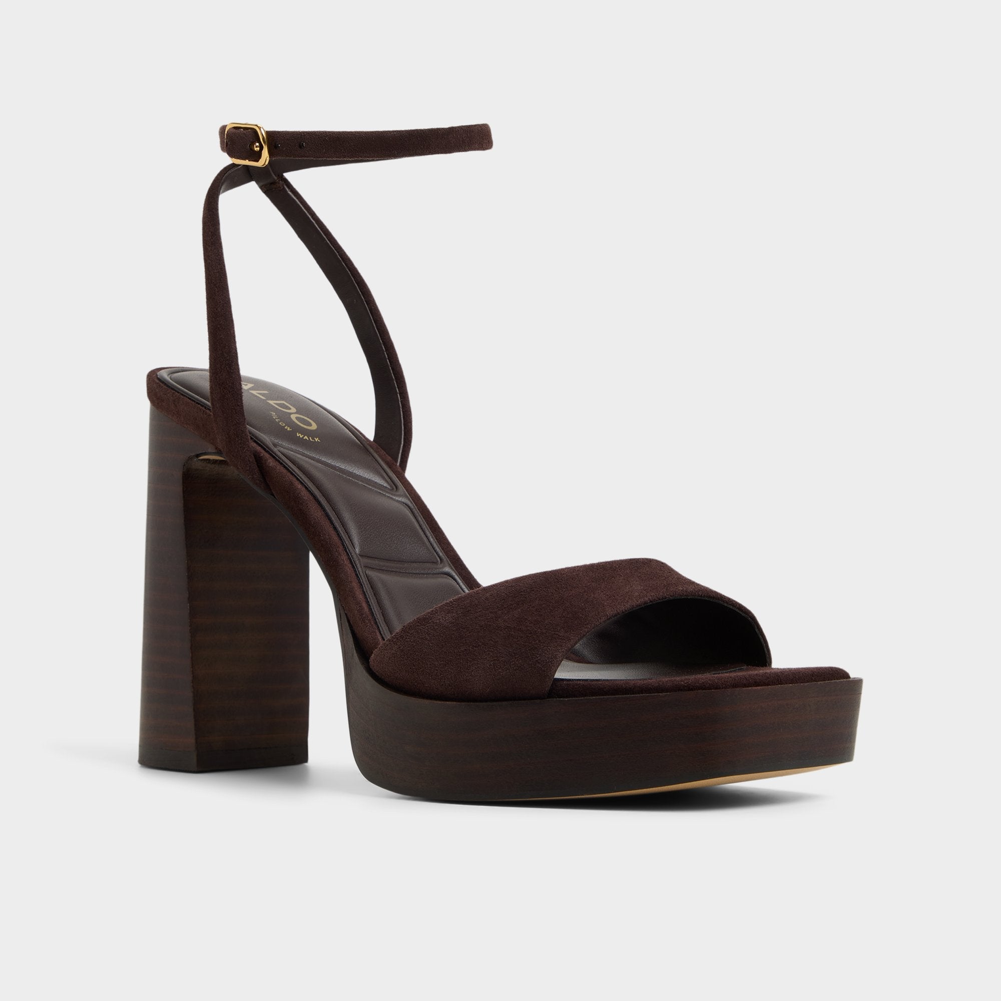Aldo | Lothon Dark Brown Women's Platform sandals - Strappy heeled sandal, Platform