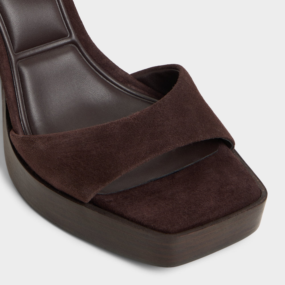 Aldo | Lothon Dark Brown Women's Platform sandals - Strappy heeled sandal, Platform