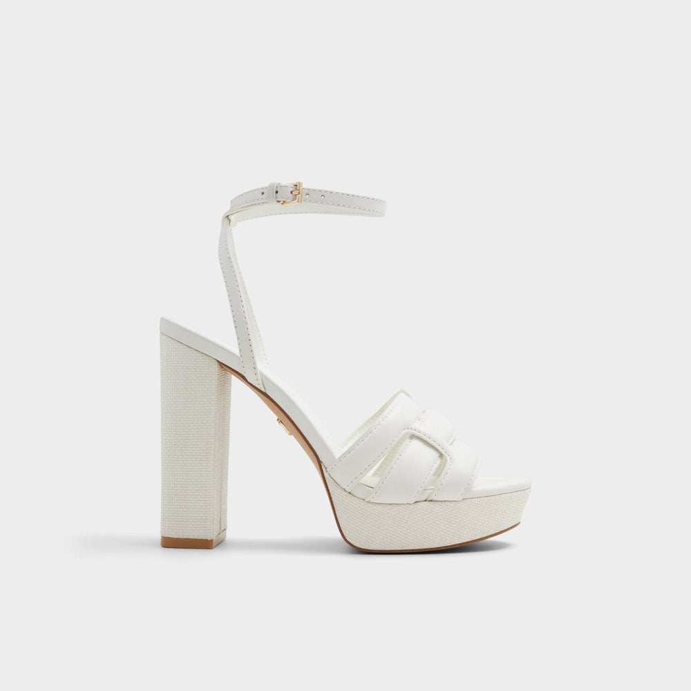 Aldo | Valaberel Open White Women's Platform sandals - Strappy heeled sandal, Platform