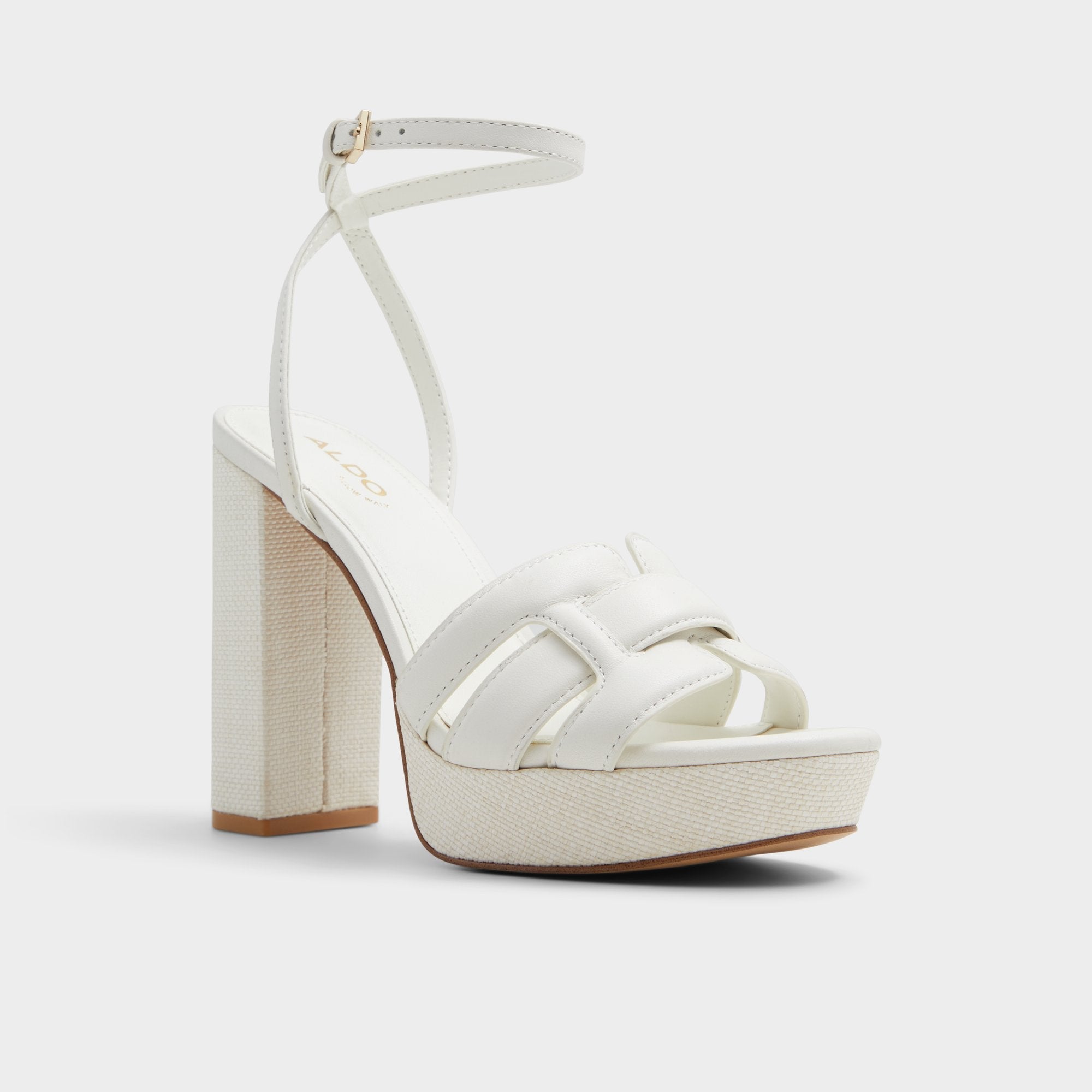 Aldo | Valaberel Open White Women's Platform sandals - Strappy heeled sandal, Platform