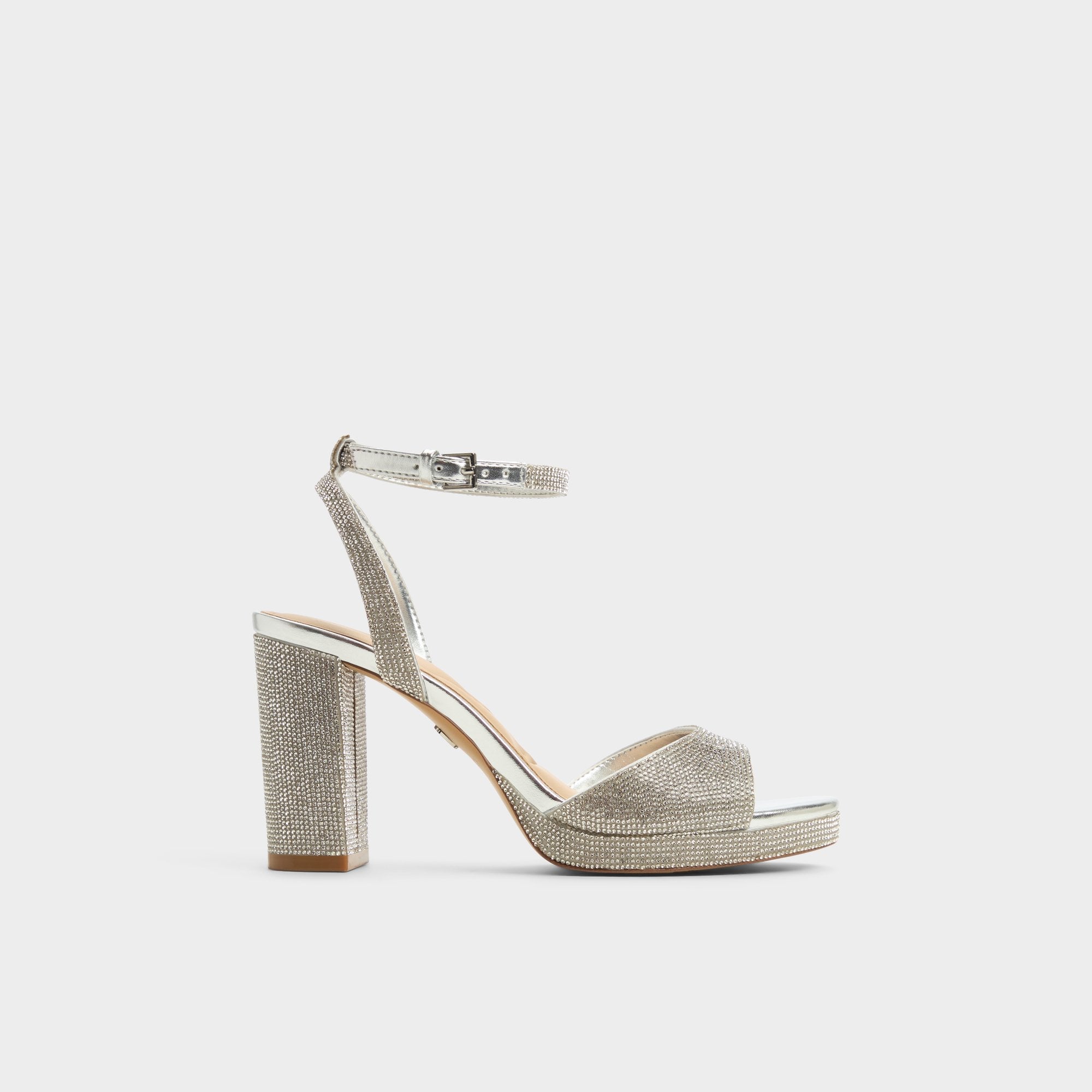 Aldo | Alluring Silver Women's Iridescent metallics - Strappy heeled sandal, Platform