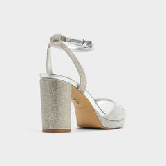 Aldo | Alluring Silver Women's Iridescent metallics - Strappy heeled sandal, Platform