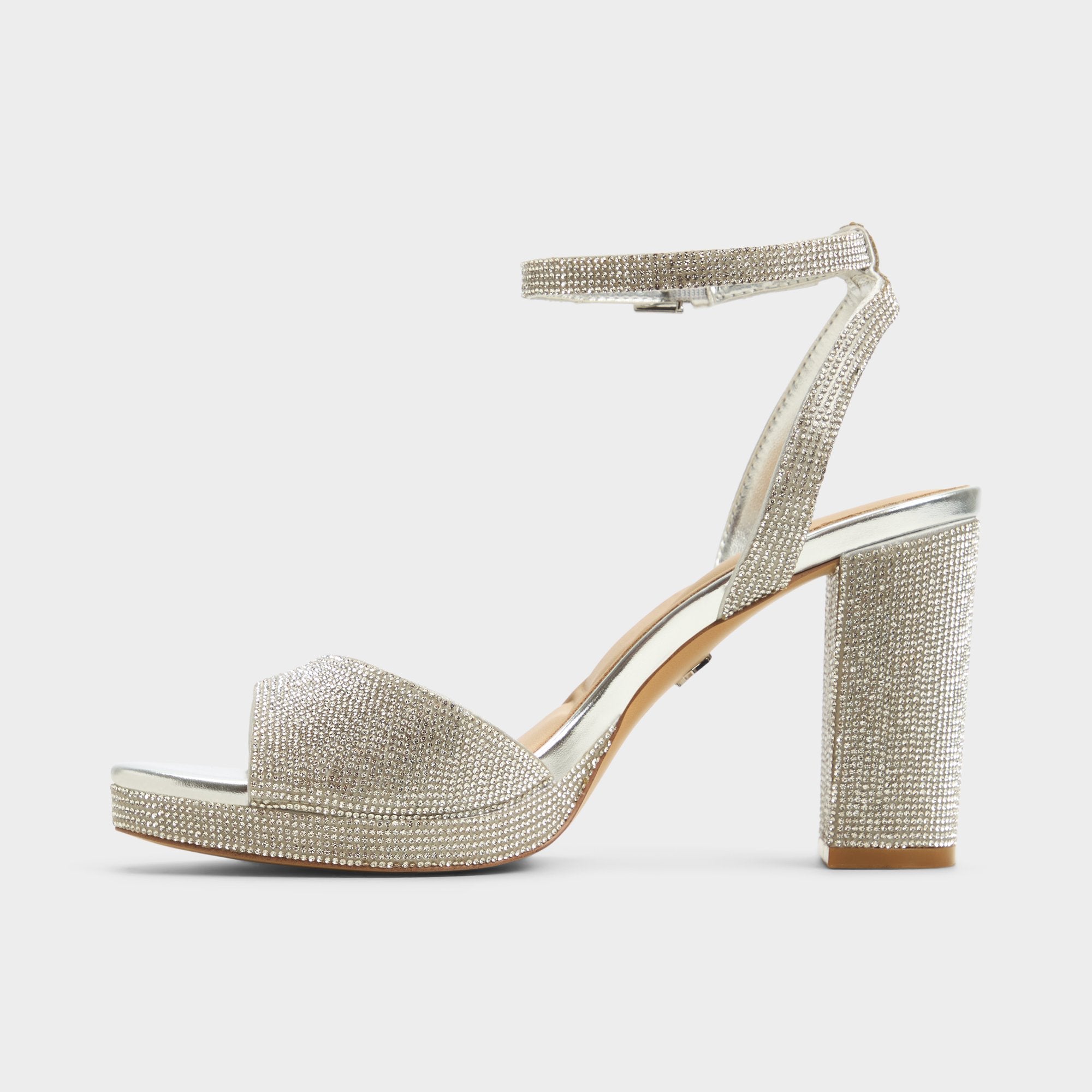 Aldo | Alluring Silver Women's Iridescent metallics - Strappy heeled sandal, Platform