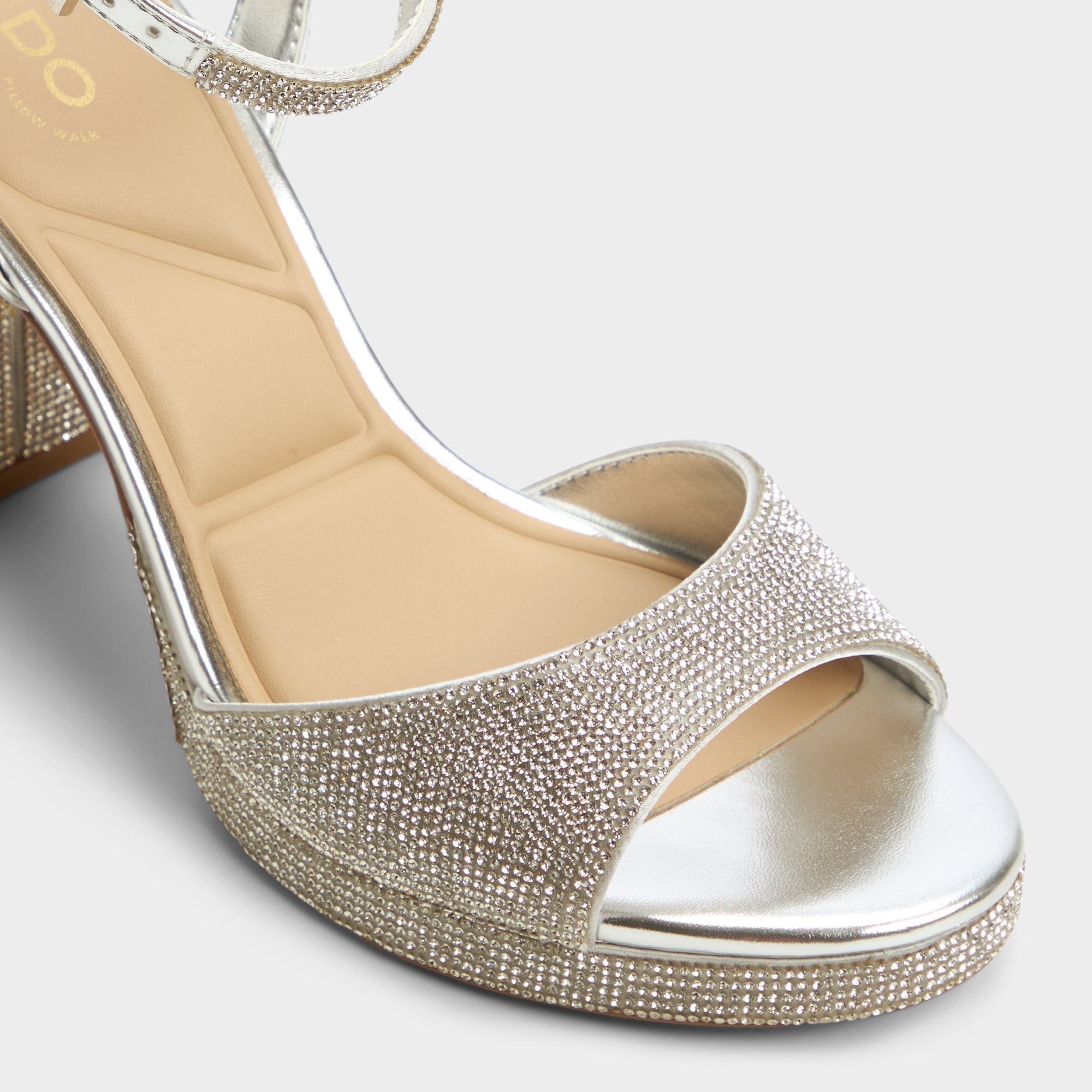 Aldo | Alluring Silver Women's Iridescent metallics - Strappy heeled sandal, Platform