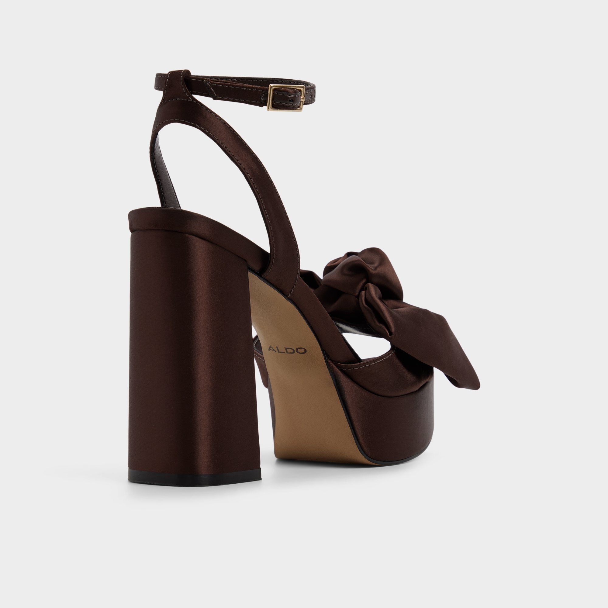 Aldo | Luscious in Dark Brown - Strappy heeled sandal, Platform