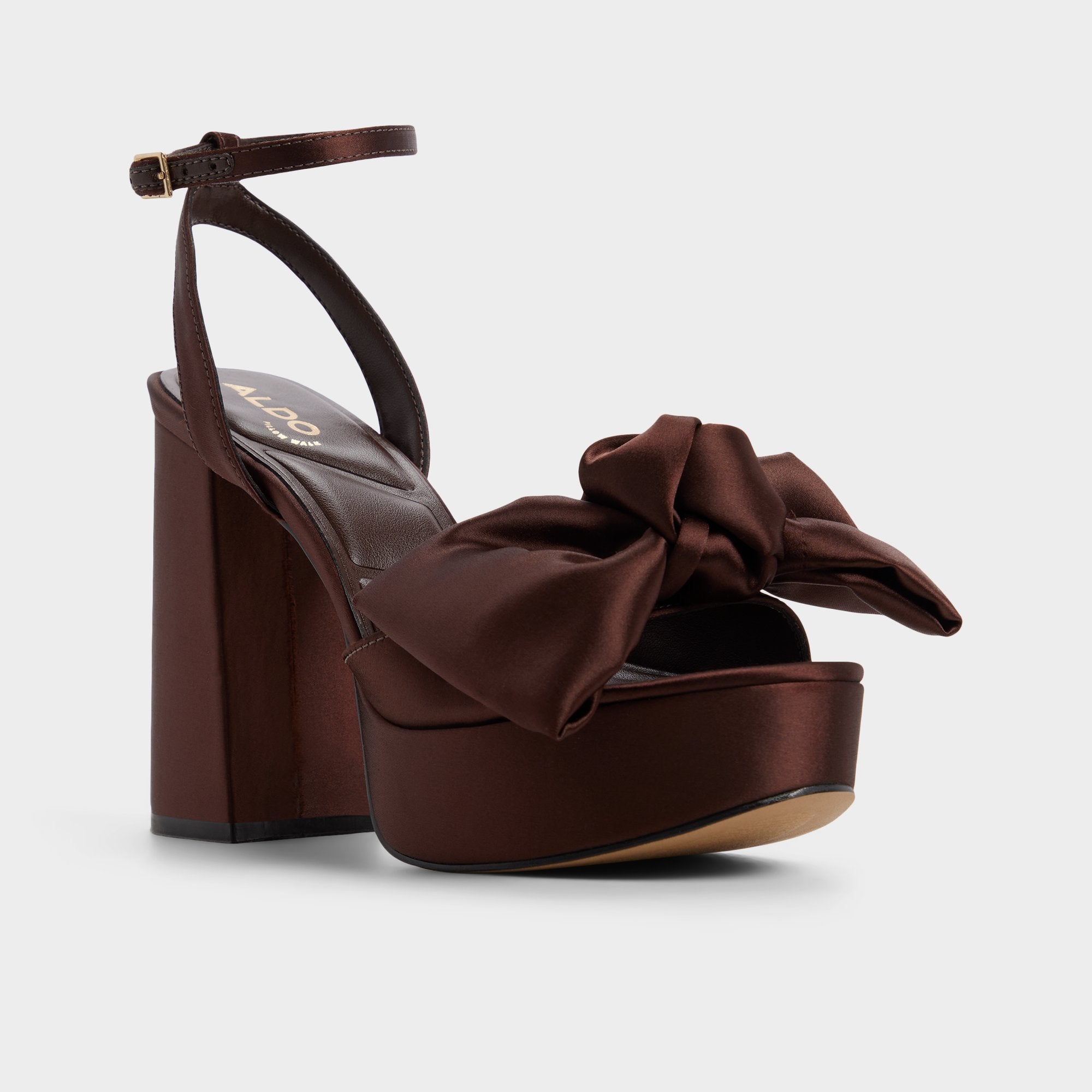 Aldo | Luscious in Dark Brown - Strappy heeled sandal, Platform