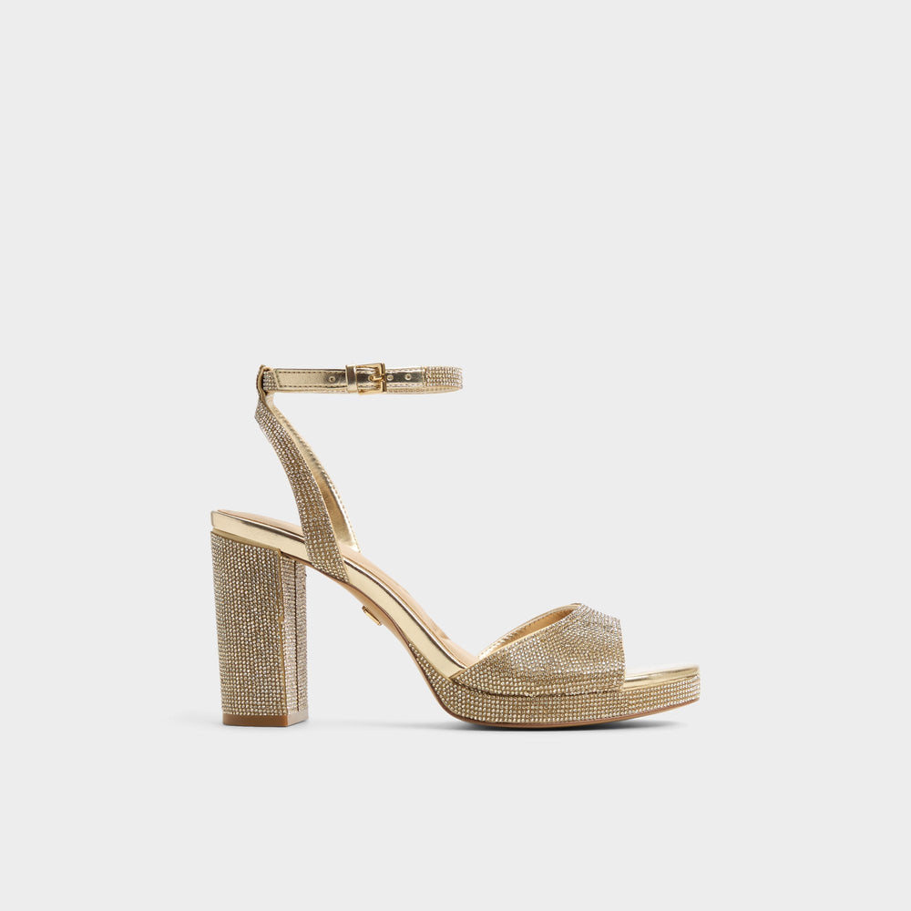 Aldo | Alluring Champagne Women's Strappy sandals - Strappy heeled sandal, Platform