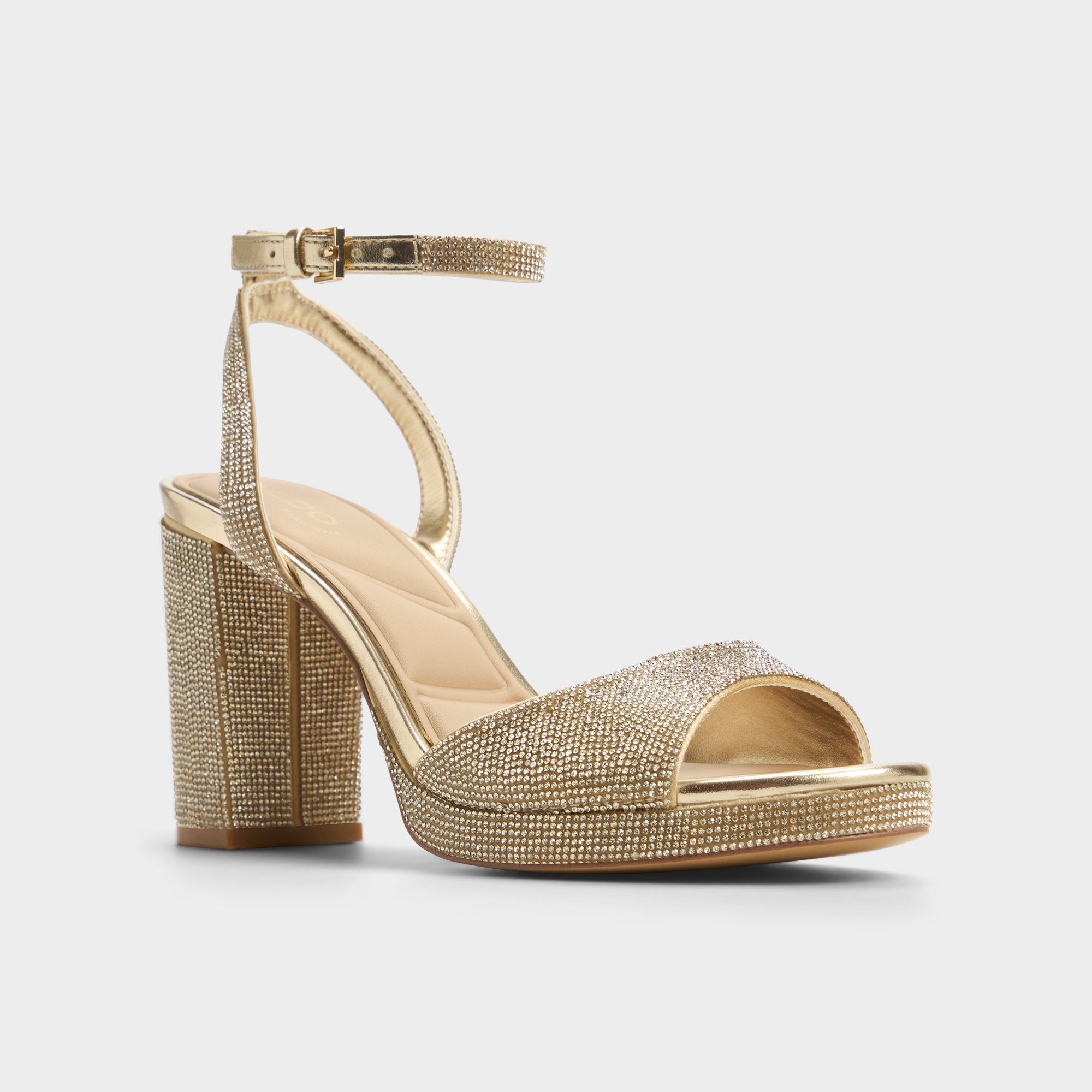 Aldo | Alluring Champagne Women's Strappy sandals - Strappy heeled sandal, Platform