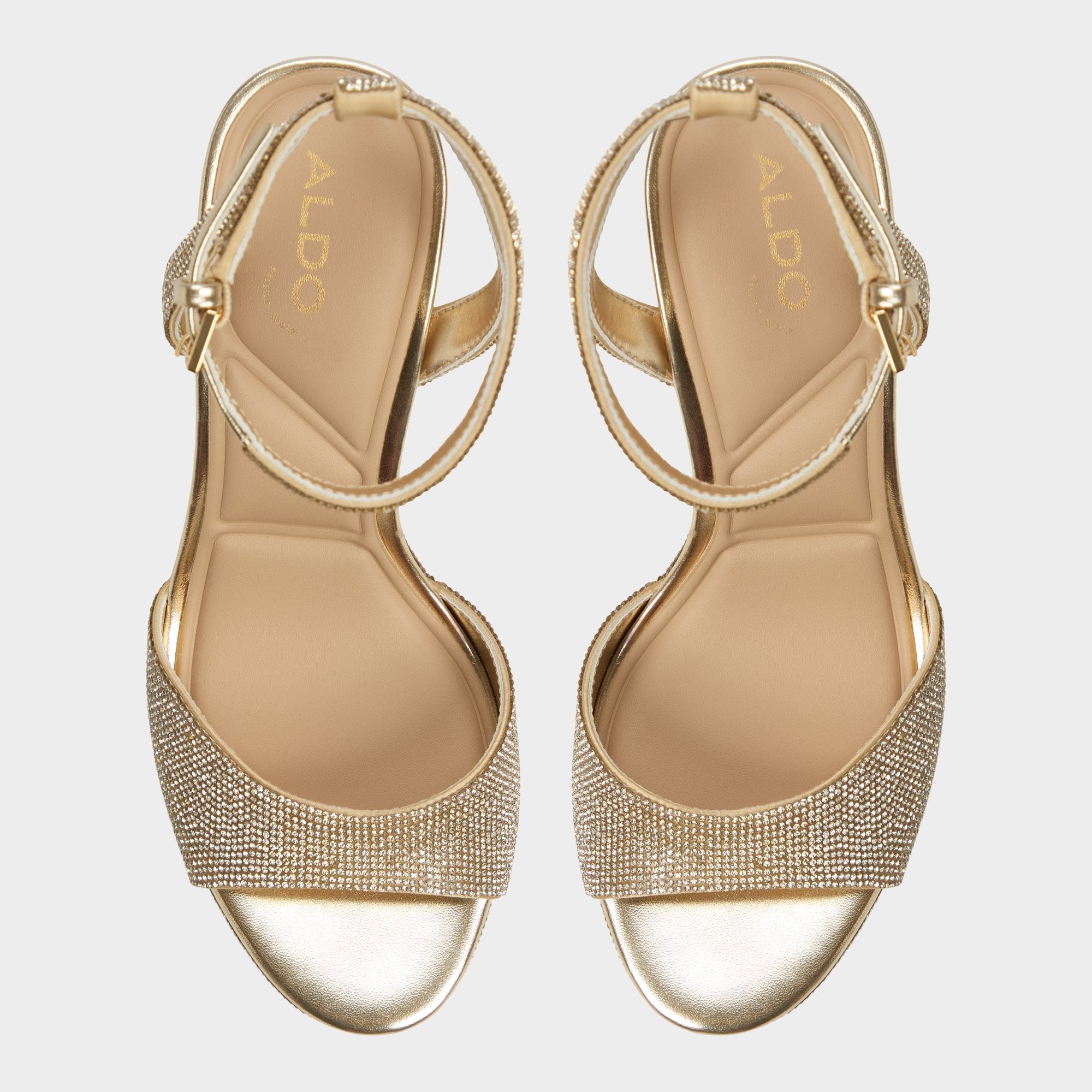 Aldo | Alluring Champagne Women's Strappy sandals - Strappy heeled sandal, Platform