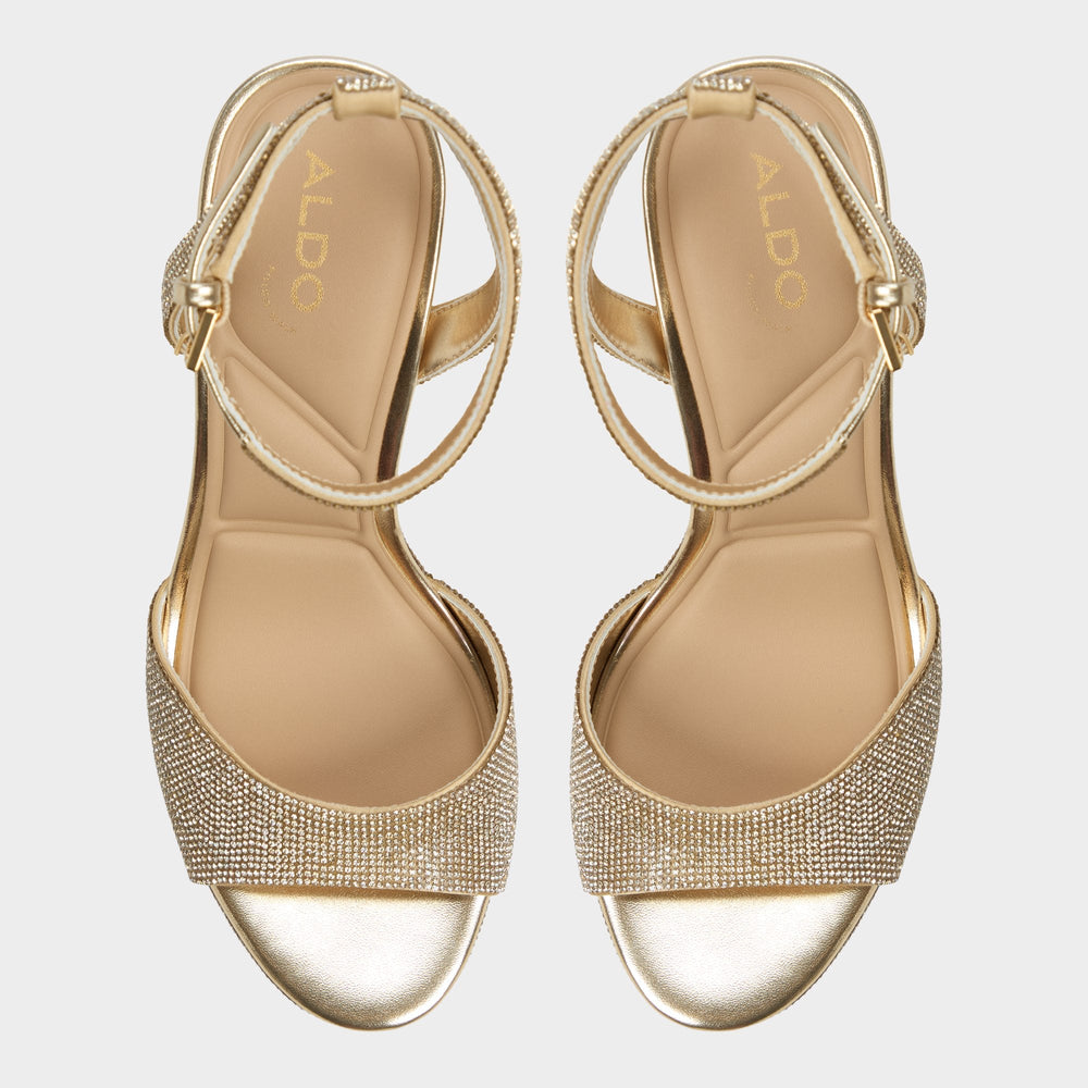 Aldo | Alluring Champagne Women's Strappy sandals - Strappy heeled sandal, Platform