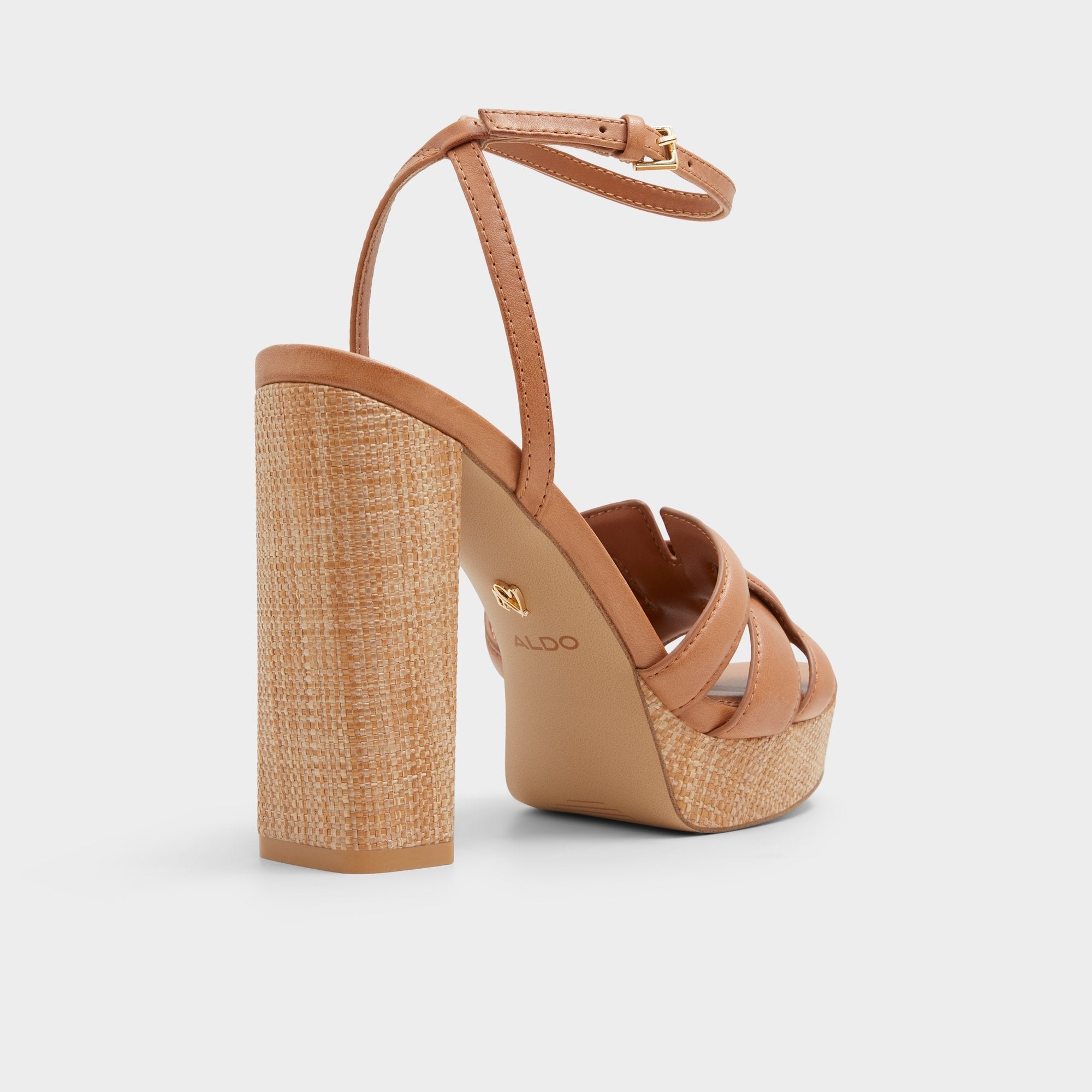 Aldo | Valaberel Medium Brown Women's Platform sandals - Strappy heeled sandal, Platform