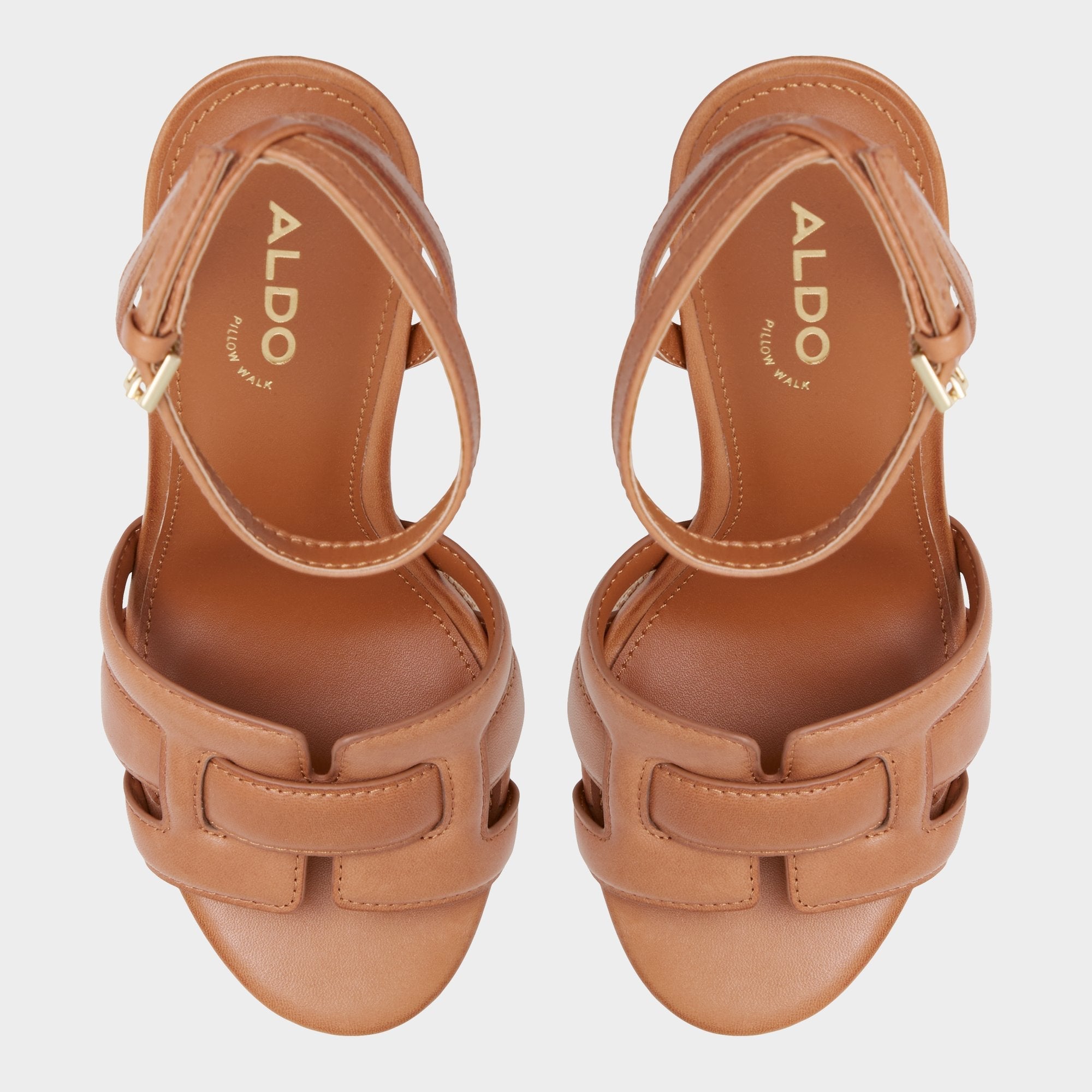 Aldo | Valaberel Medium Brown Women's Platform sandals - Strappy heeled sandal, Platform