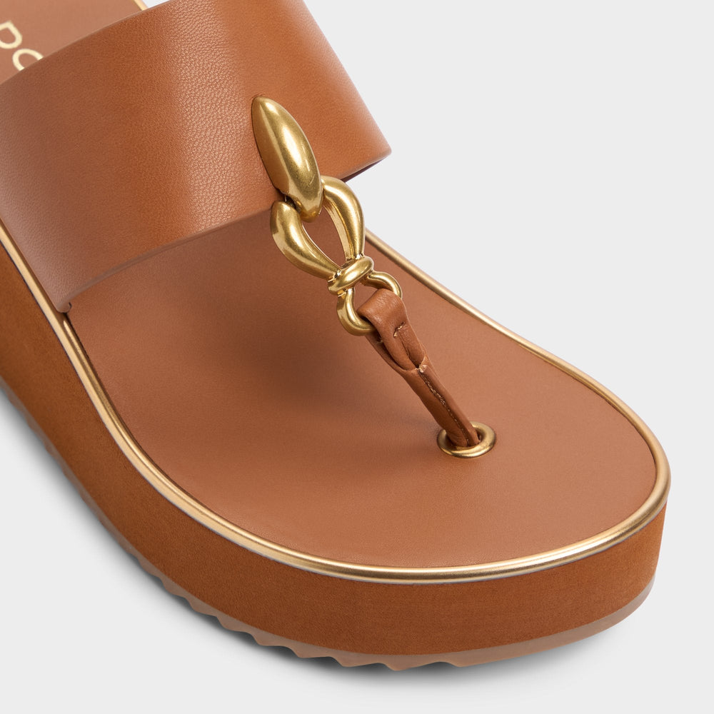 Aldo | Penelopy Medium Brown Women's Platform sandals - Wedge sandal, Wedge heel