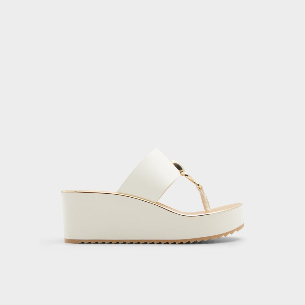 Aldo | Penelopy White Women's Wedges - Wedge sandal, Wedge heel