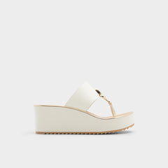 Aldo | Penelopy White Women's Wedges - Wedge sandal, Wedge heel