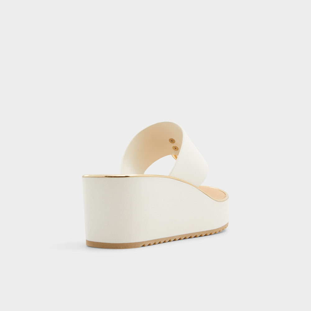 Aldo | Penelopy White Women's Wedges - Wedge sandal, Wedge heel