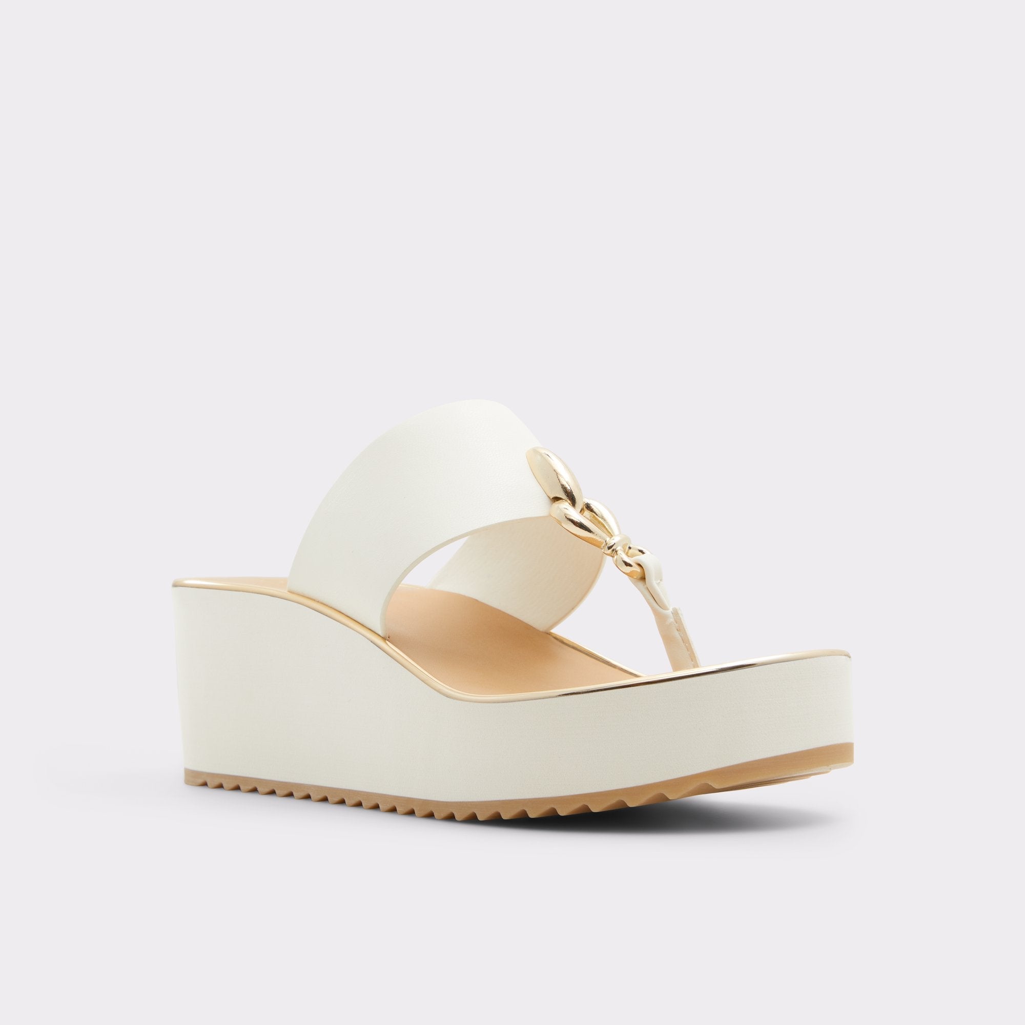 Aldo | Penelopy White Women's Wedges - Wedge sandal, Wedge heel