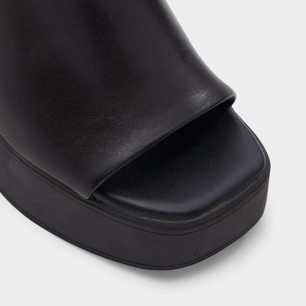 Aldo | Maysee Other Black Leather Smooth Women's Mule slides - Heeled mule, Platform
