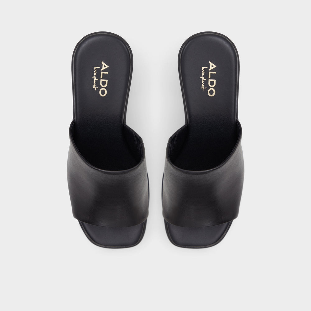 Aldo | Maysee Other Black Leather Smooth Women's Mule slides - Heeled mule, Platform