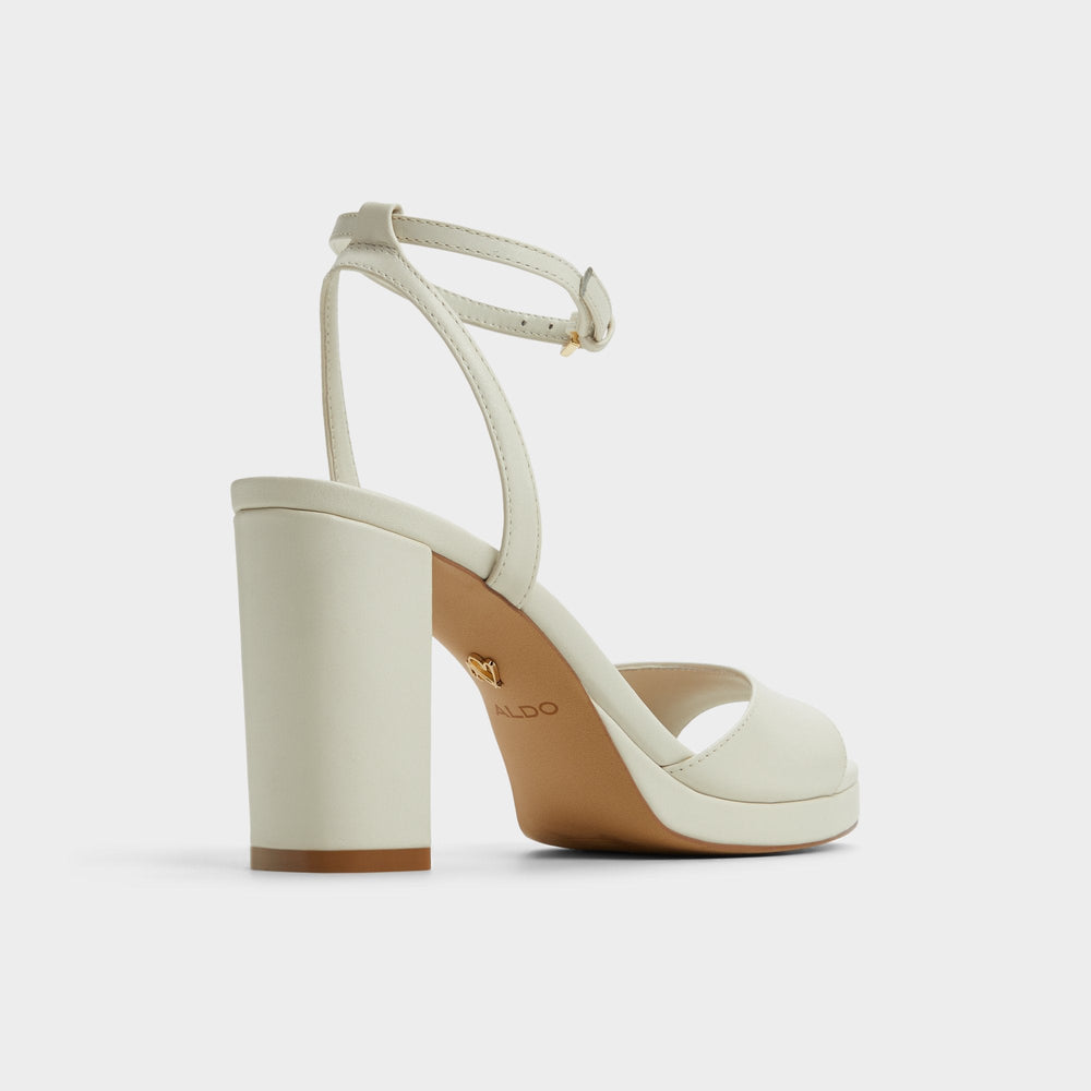 Aldo | Gracious White/Bone Women's Block heels - Strappy heeled sandal, Block heel