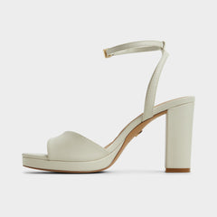 Aldo | Gracious White/Bone Women's Block heels - Strappy heeled sandal, Block heel