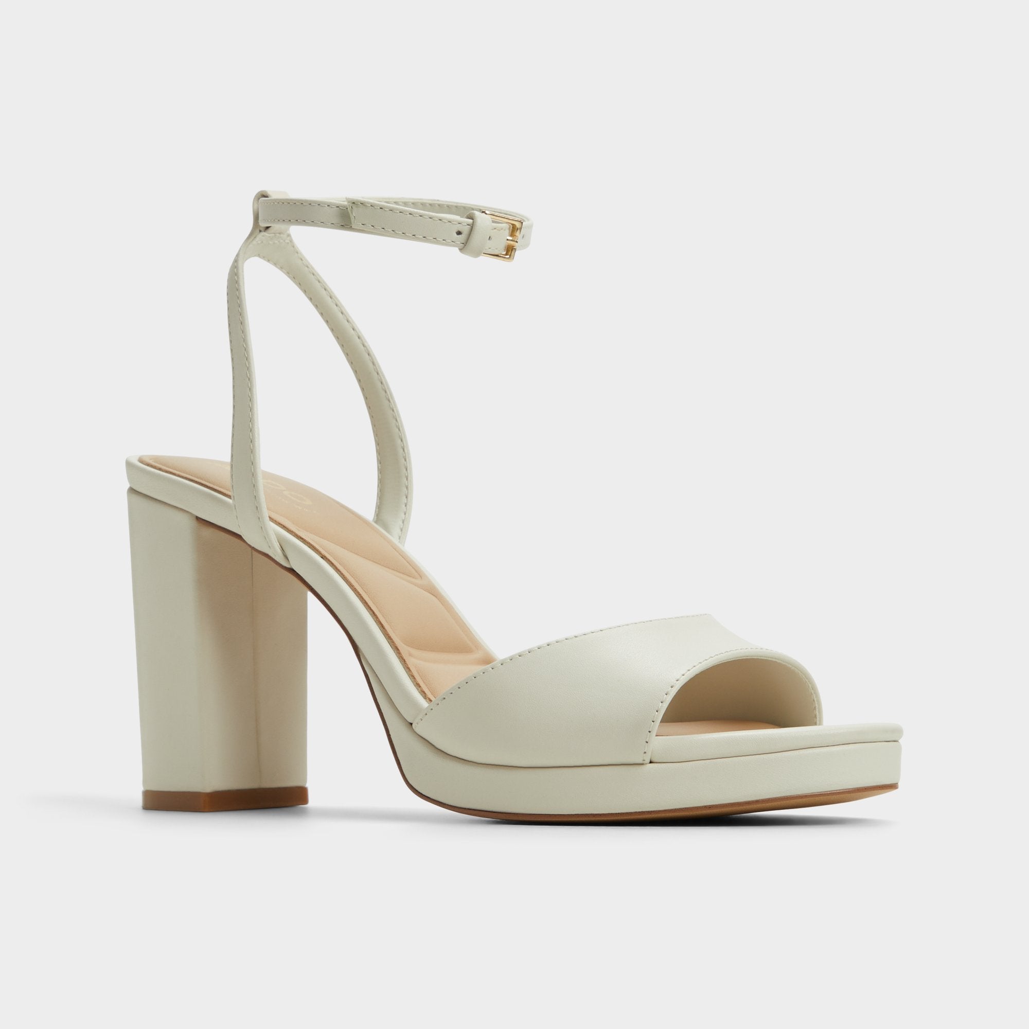 Aldo | Gracious White/Bone Women's Block heels - Strappy heeled sandal, Block heel