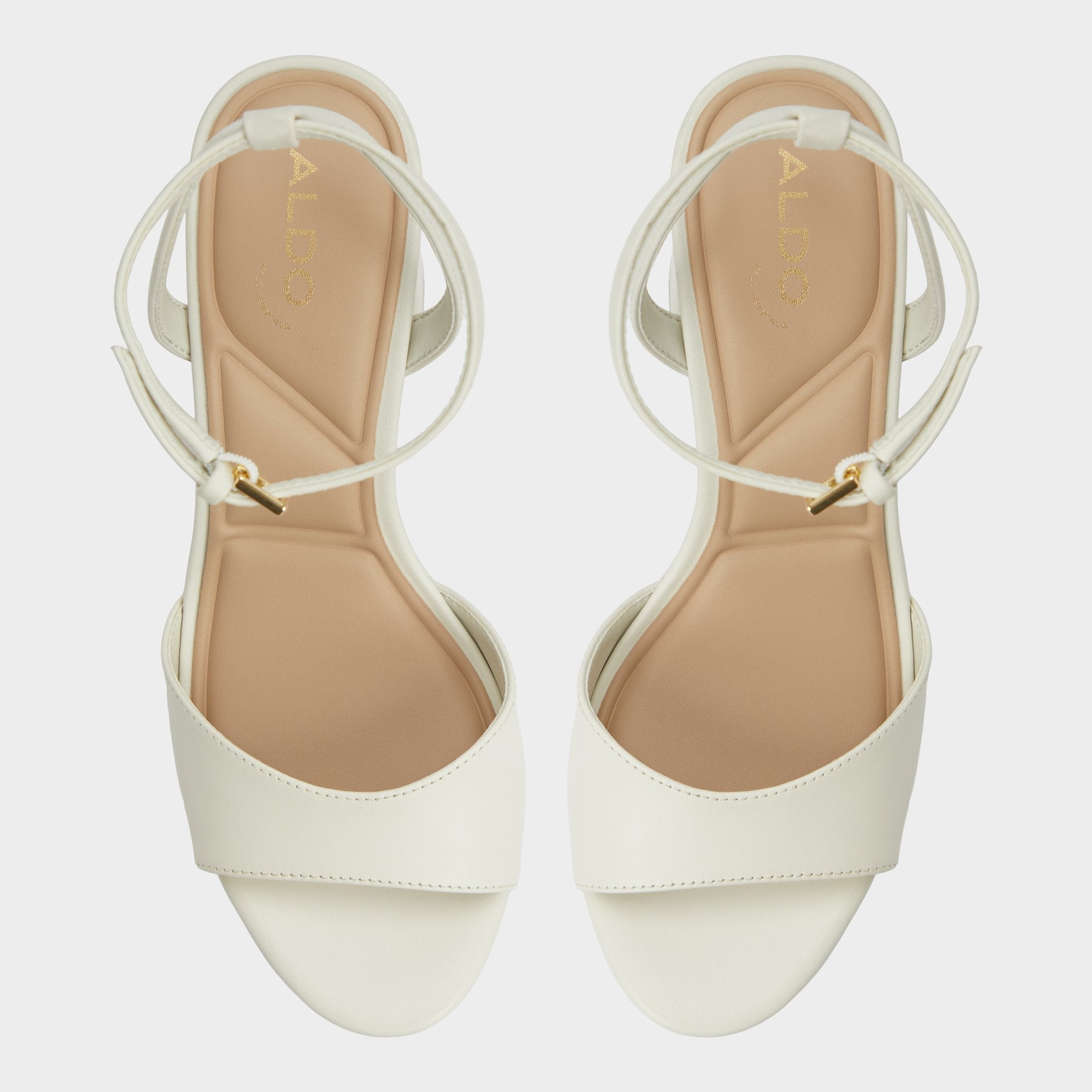 Aldo | Gracious White/Bone Women's Block heels - Strappy heeled sandal, Block heel
