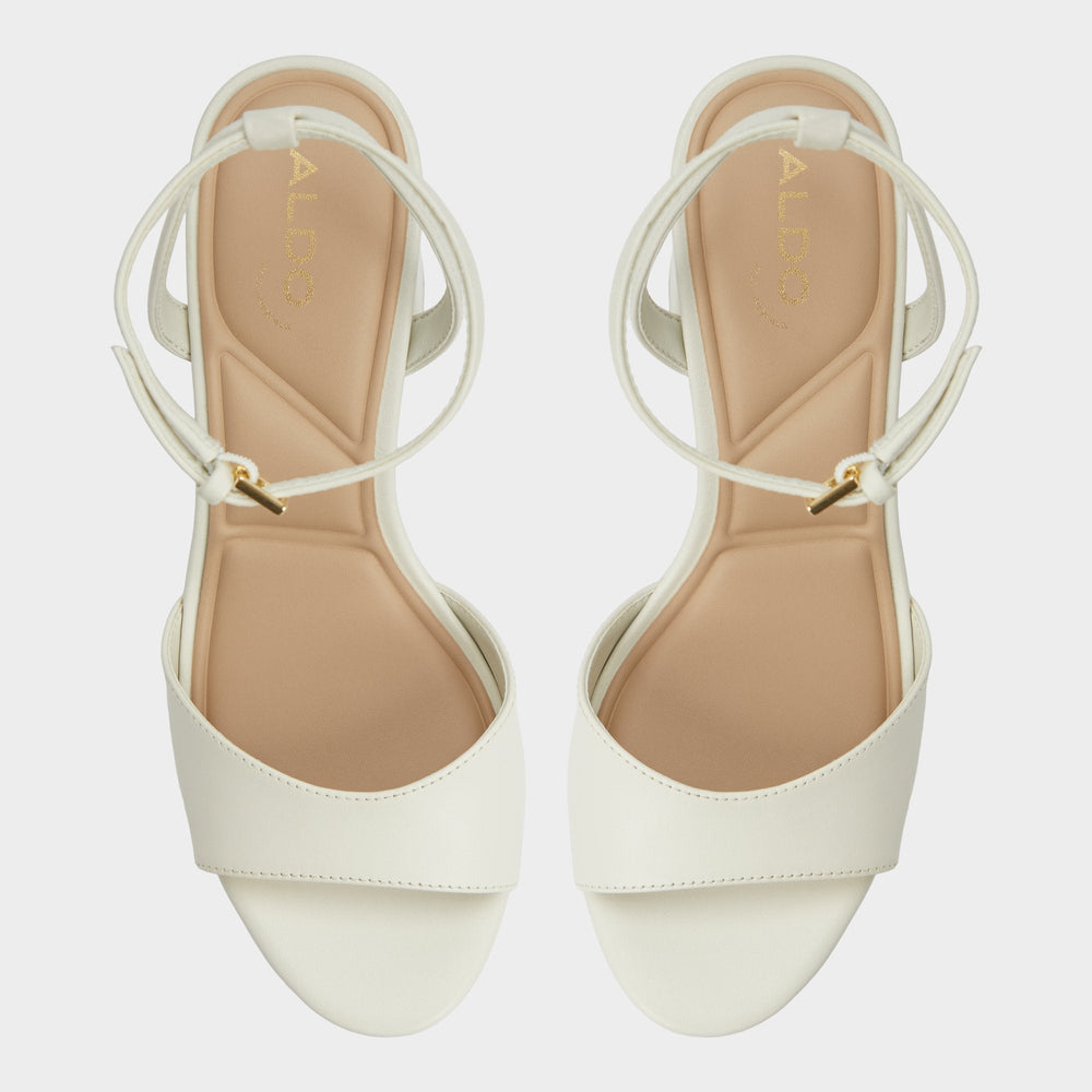 Aldo | Gracious White/Bone Women's Block heels - Strappy heeled sandal, Block heel
