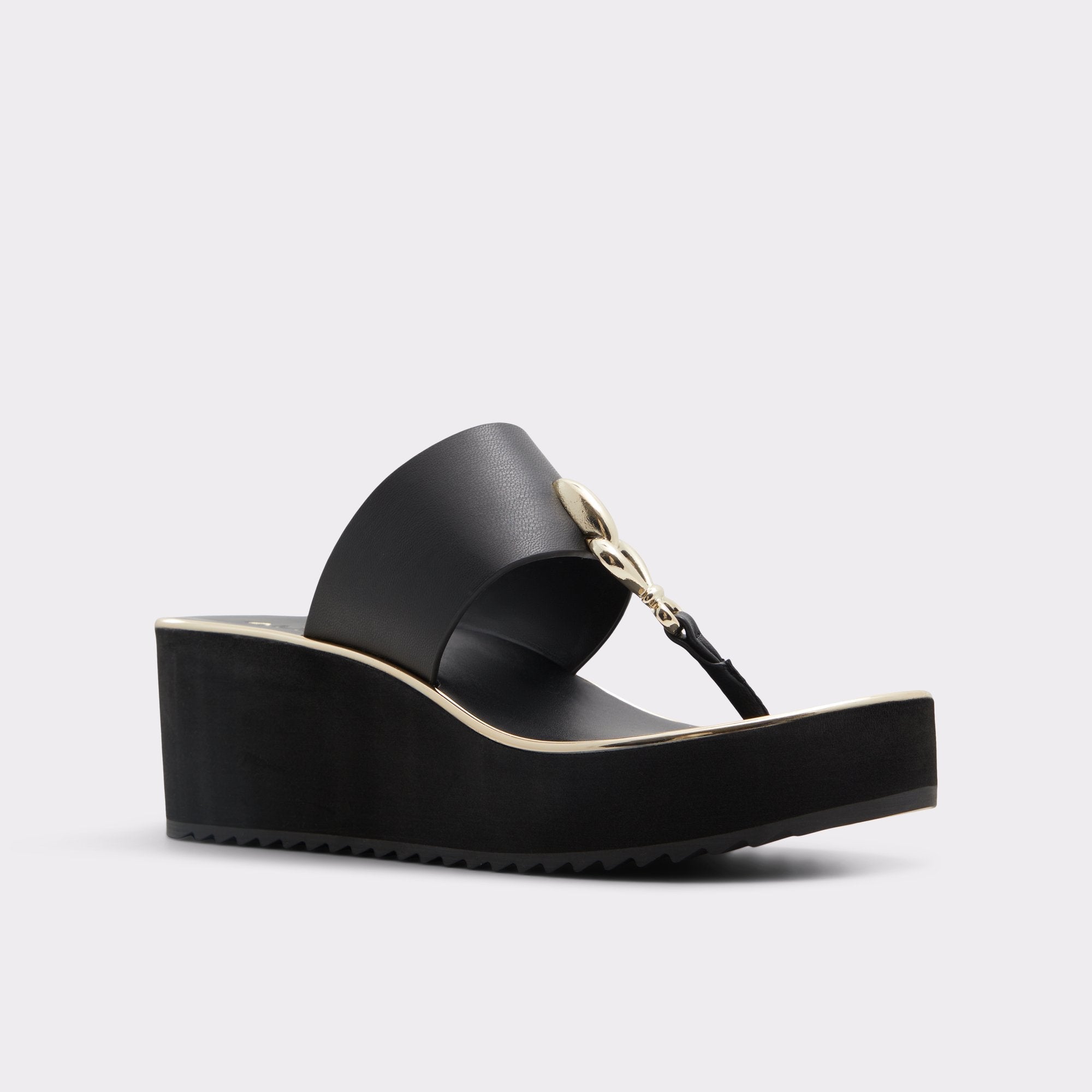 Aldo | Penelopy Black Women's Wedges - Wedge sandal, Wedge heel