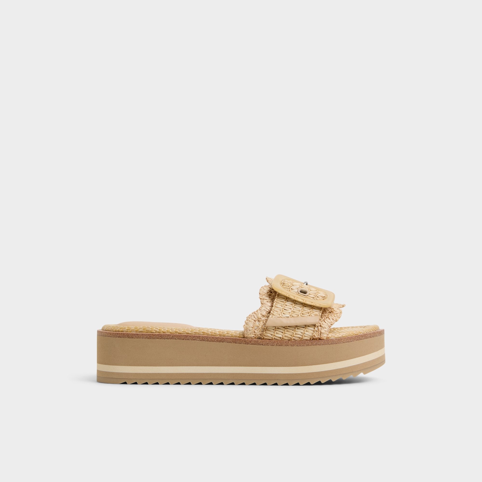 Aldo | Wavynelly Light Beige Women's Flats - Slide sandal, Platform
