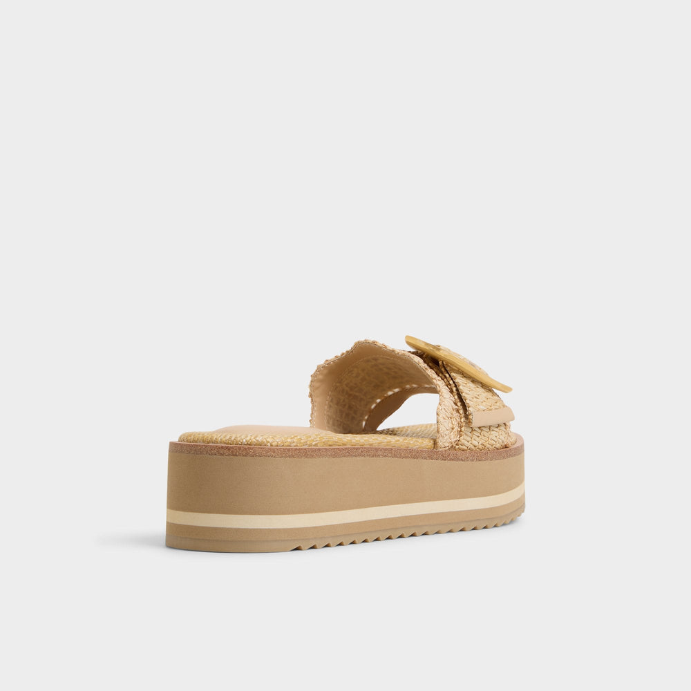Aldo | Wavynelly Light Beige Women's Flats - Slide sandal, Platform