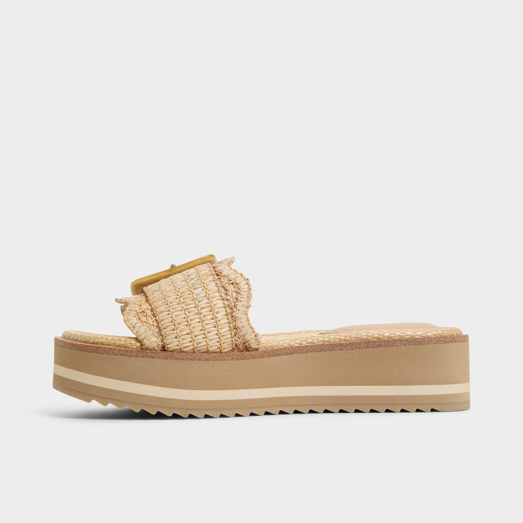Aldo | Wavynelly Light Beige Women's Flats - Slide sandal, Platform