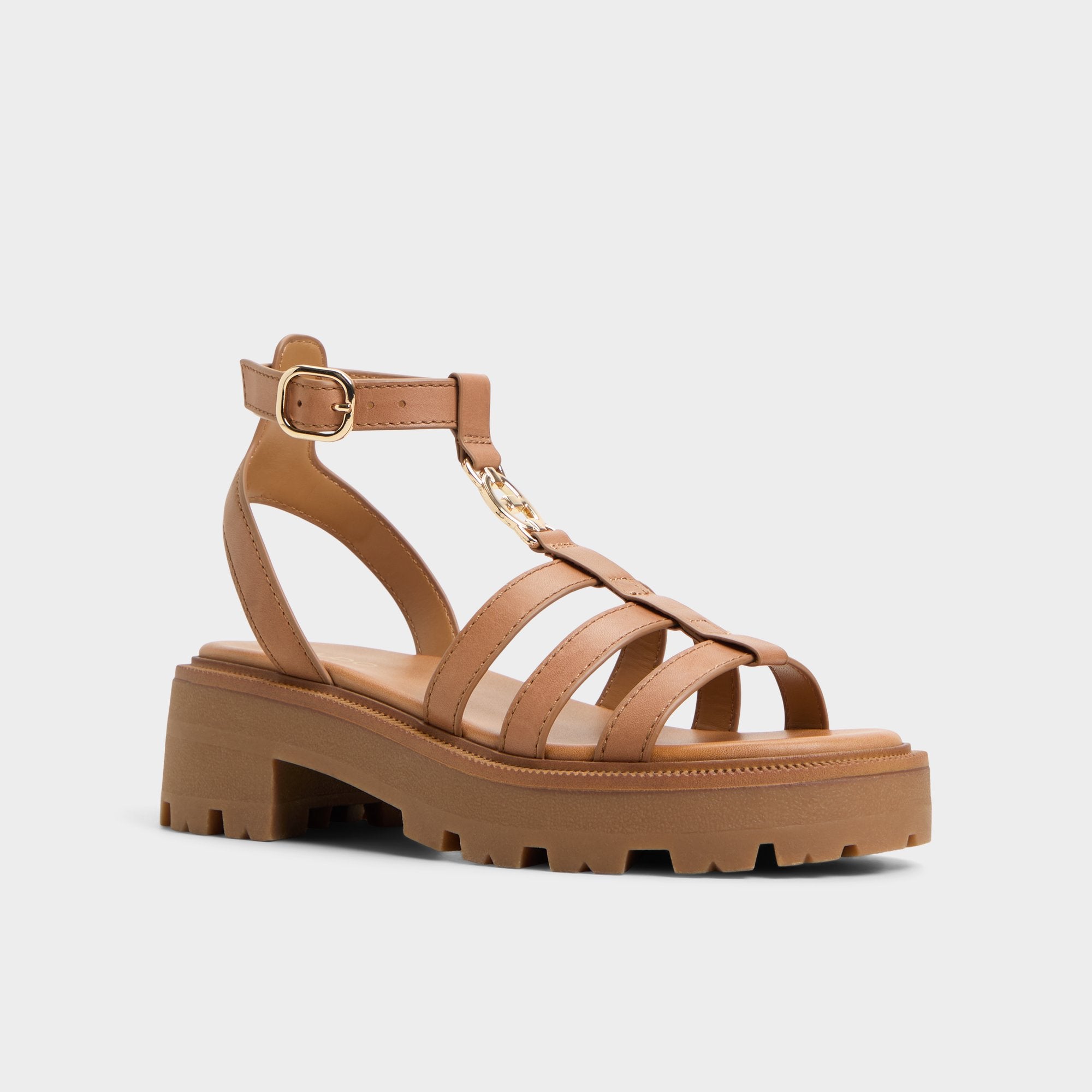 Aldo | Lamington Medium Brown Women's Strappy sandals - Gladiator sandal, Lug sole