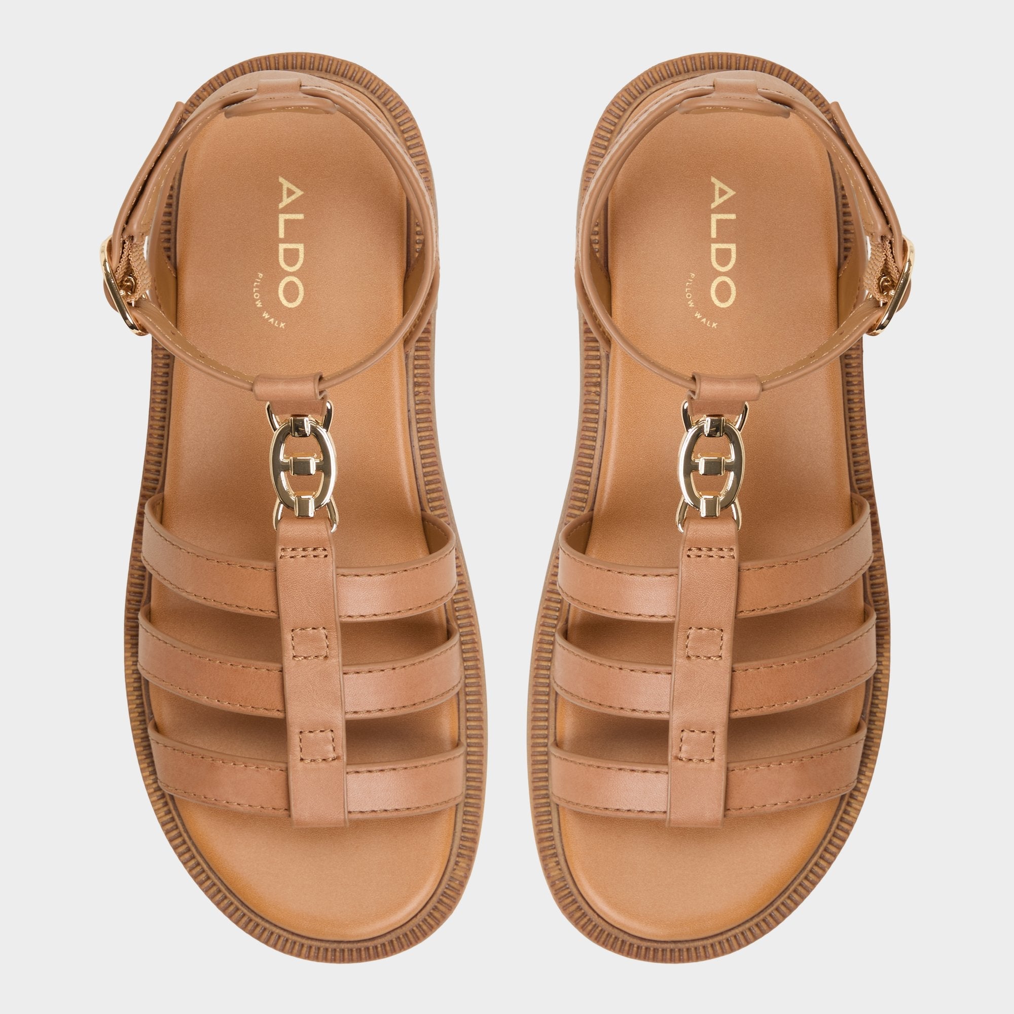 Aldo | Lamington Medium Brown Women's Strappy sandals - Gladiator sandal, Lug sole
