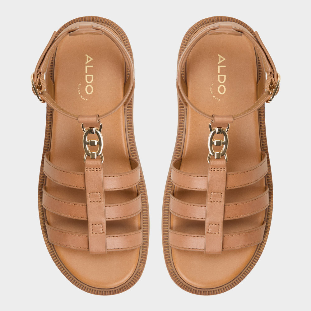 Aldo | Lamington Medium Brown Women's Strappy sandals - Gladiator sandal, Lug sole