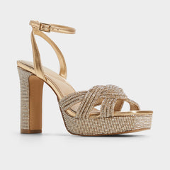 Aldo | Shimma Gold Women's Iridescent metallics - Strappy heeled sandal, Platform