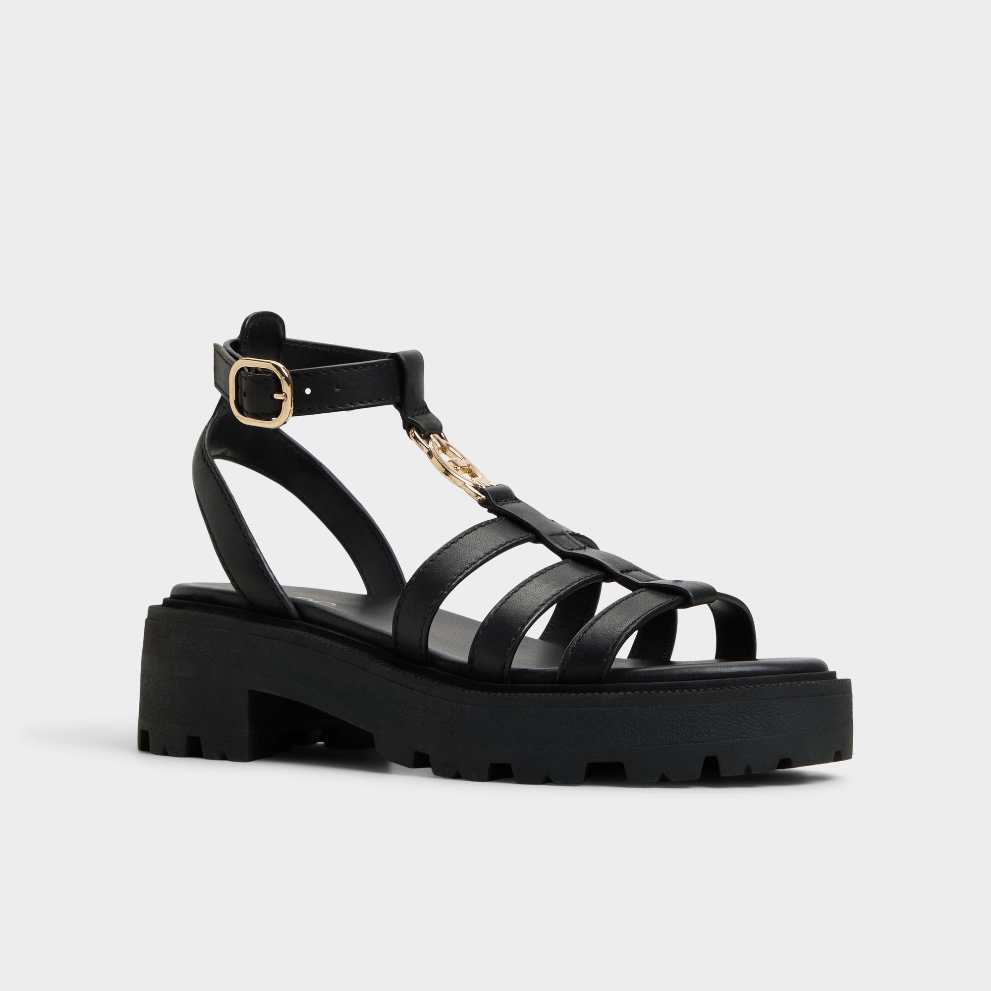 Aldo | Lamington Black Women's Strappy sandals - Gladiator sandal, Lug sole