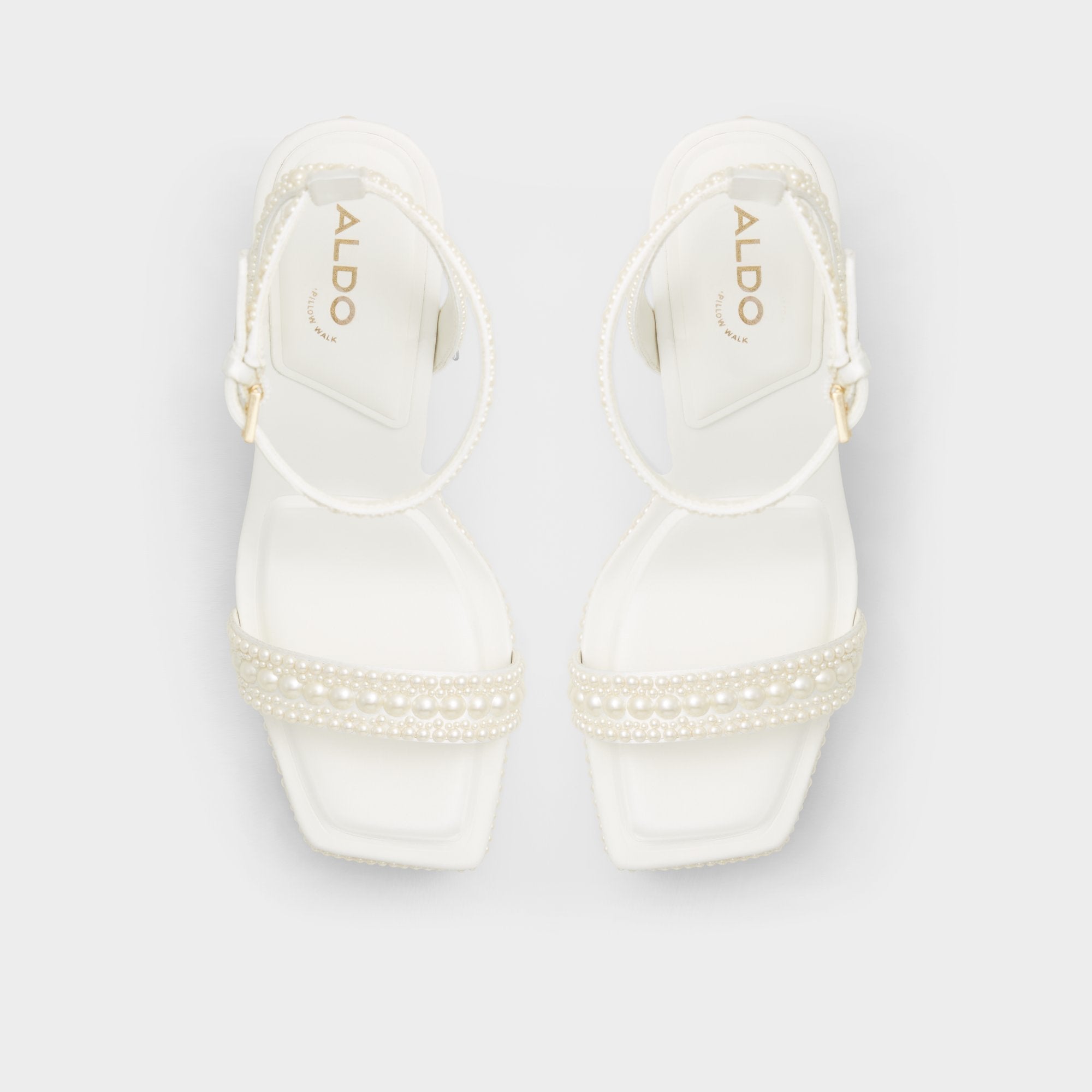 Aldo | Lulu White Women's Strappy sandals - Strappy heeled sandal, Block heel